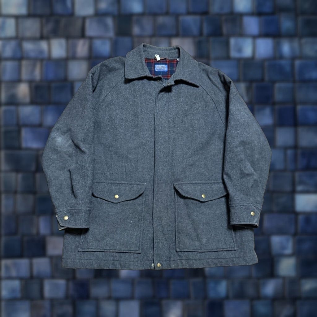 Pendleton VINTAGE Pendleton Mens XL Gray Thinsulate 100% Virgin Wool Coat Made In USA *FLAWS Size US XL / EU 56 / 4 - 1 Thumbnail