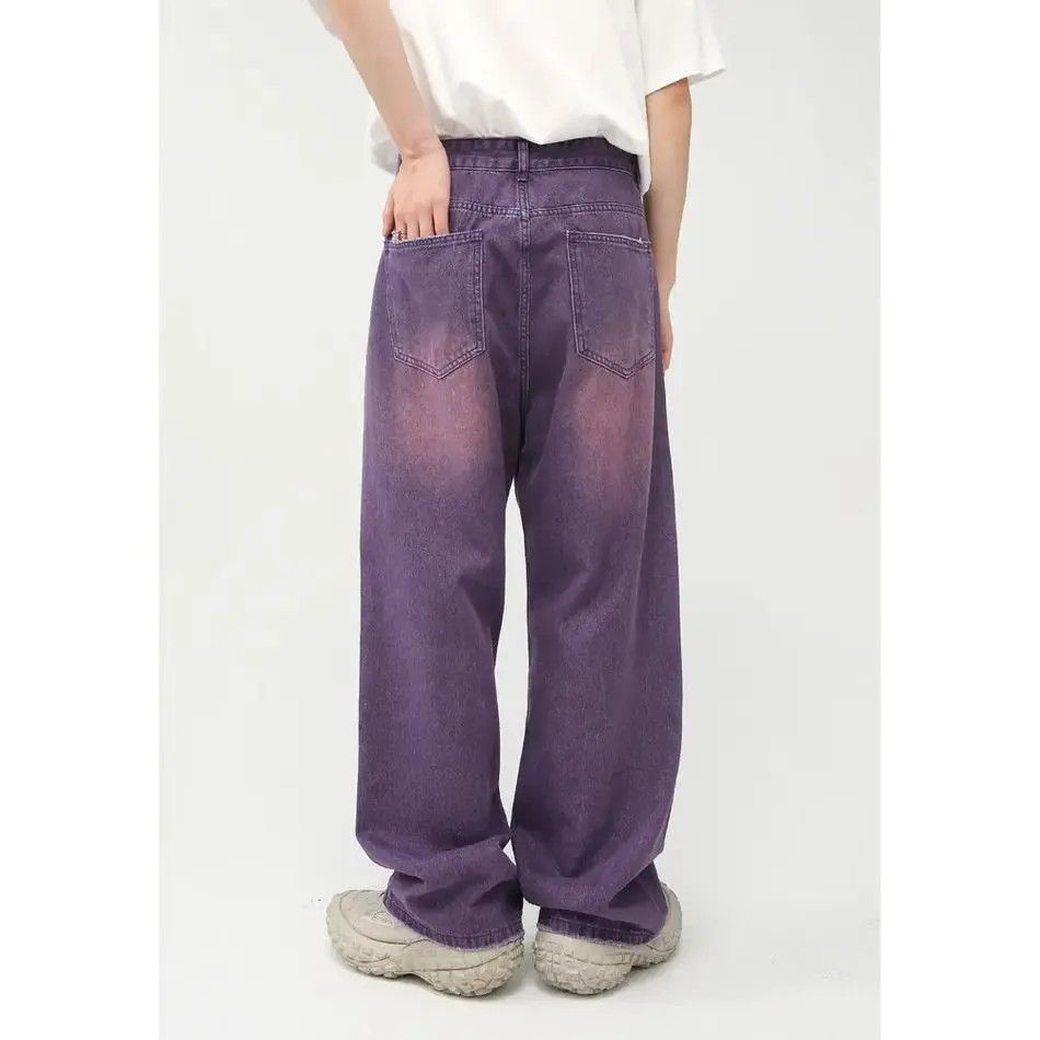 Japanese Brand Retro straight purple wide leg jeans Size US 32 / EU 48 - 2 Thumbnail