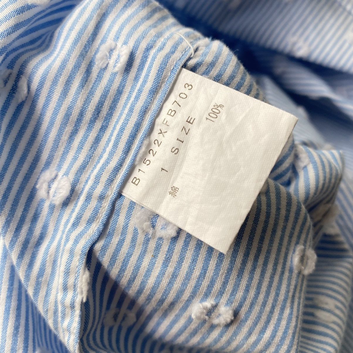 Frapbois FRAPBOIS Light Blue Stripe Polka Dot Shirt Size M / US 6-8 / IT 42-44 - 14 Thumbnail