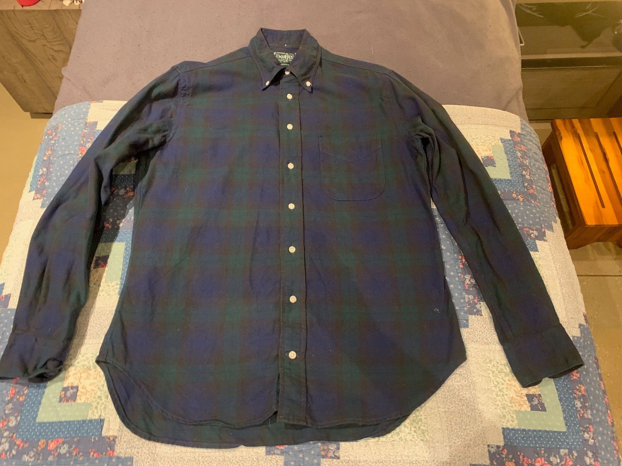 Gitman 40th Anniversary Oxford Black Watch Plaid LS Shirt