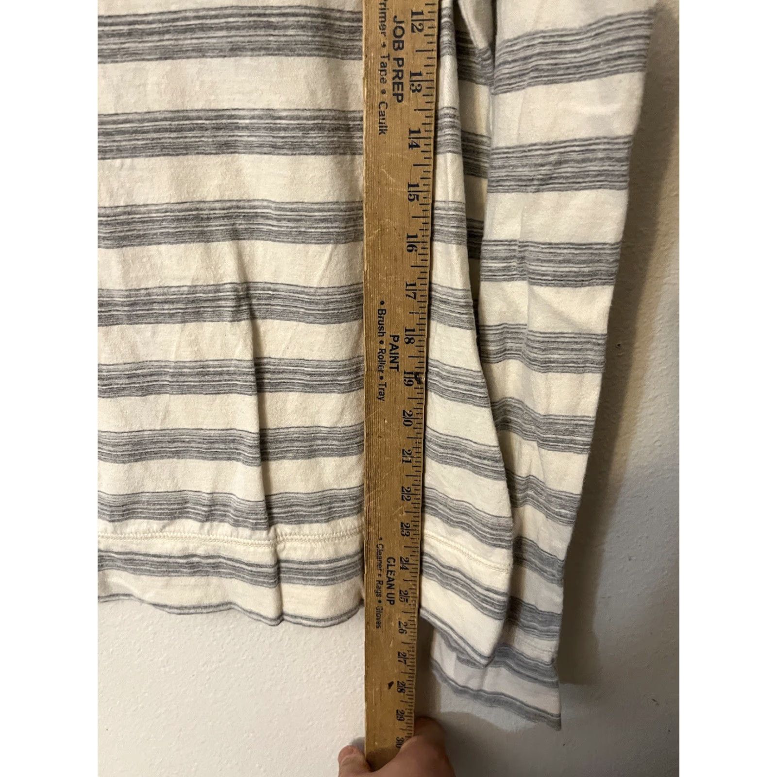 Gap GAP Striped Tee Gray Women Top Long Sleeve Round Neck L Shirt Casual Basic 90s Hip Hop Y2K Vintage: No Size L / US 10 / IT 46 - 4 Thumbnail