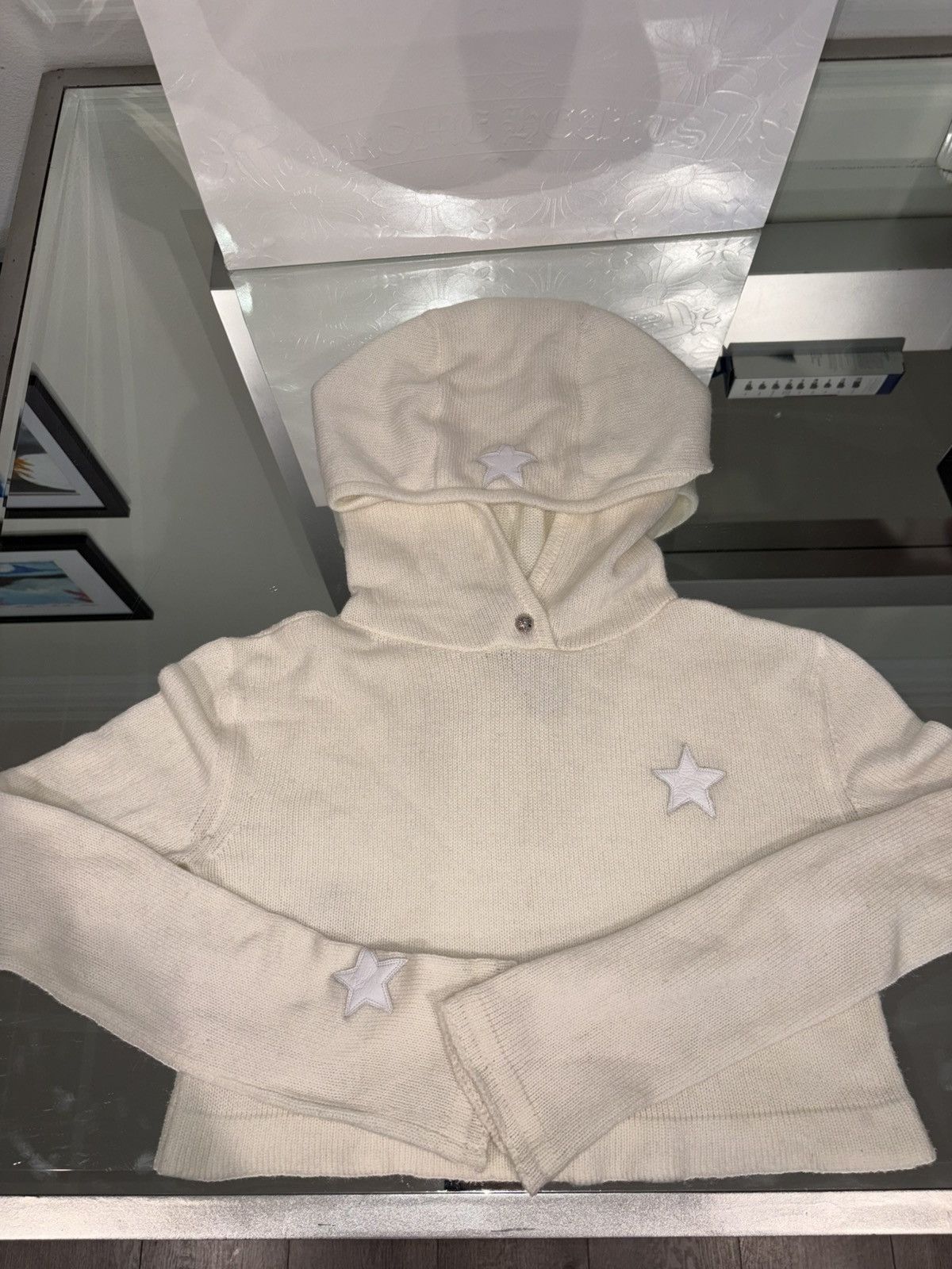 *RARE* CREAM Chrome Hearts Sweater Crop Top