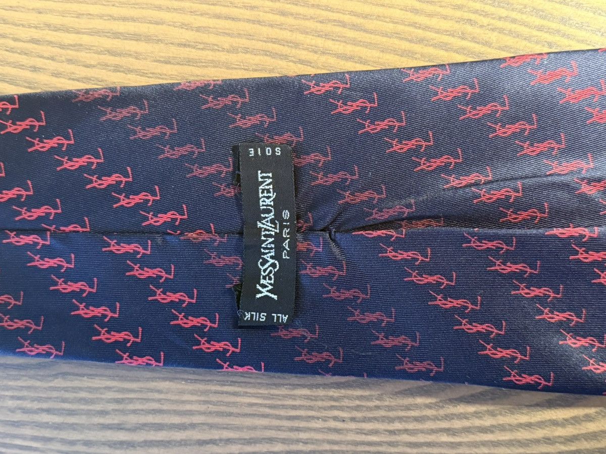 Yves Saint Laurent Yves Saint Laurent Vintage Monogram Pattern Tie Size ONE SIZE - 2 Thumbnail