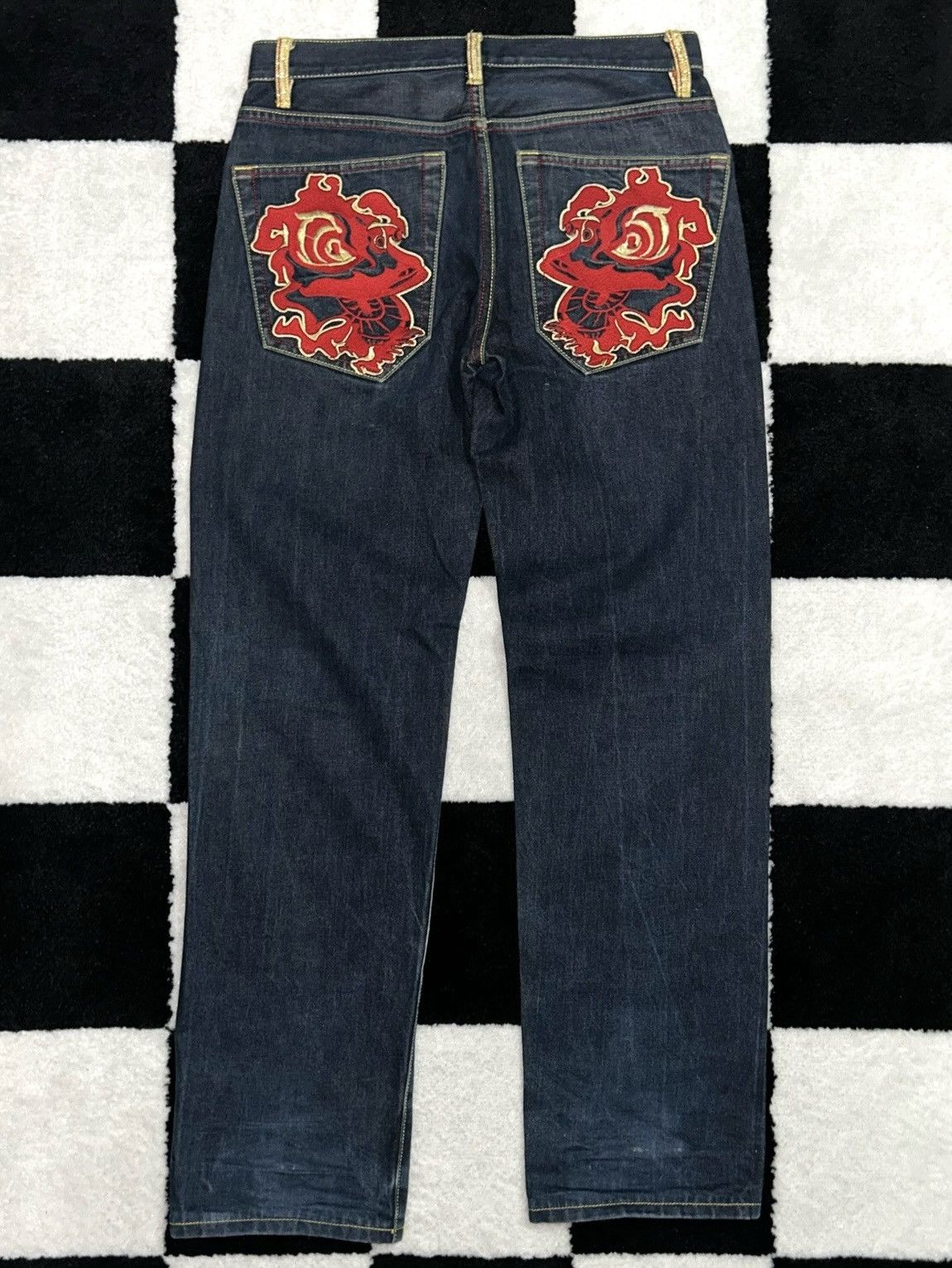 Japanese Brand Y2K Japanese Embroidered Jeans Size US 32 / EU 48 - 3 Thumbnail