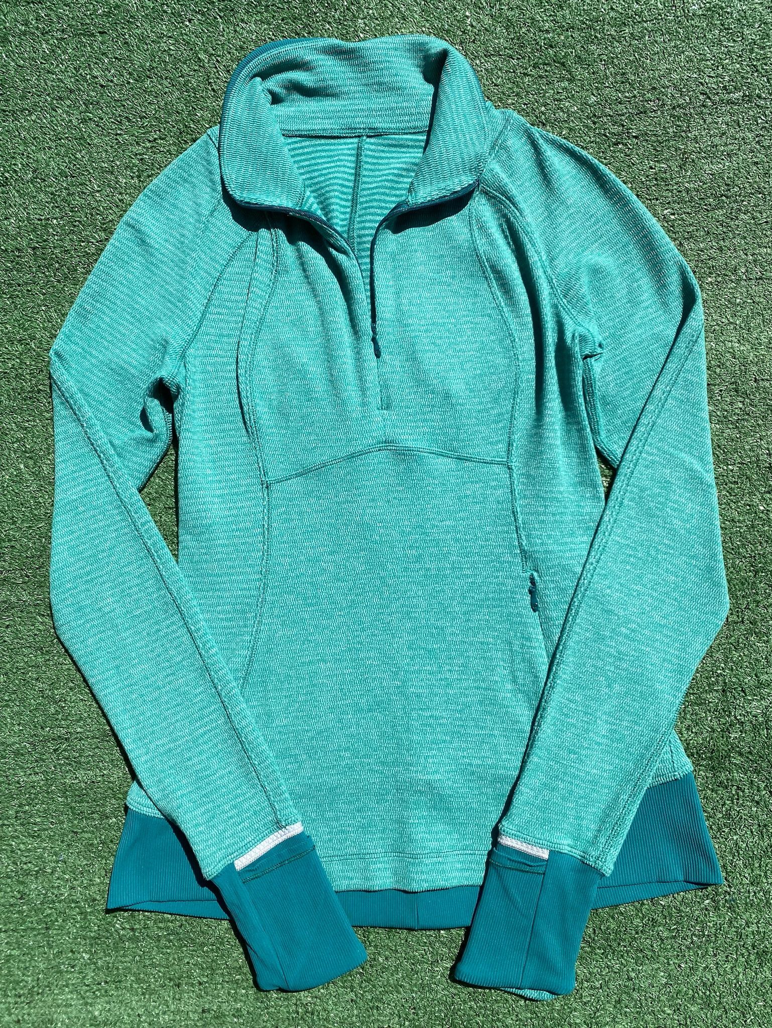 Lululemon Lululemon Runderful 1/2 Zip Green Teal Long Sleeve Shirt 4 Size S / US 4 / IT 40 - 9 Thumbnail