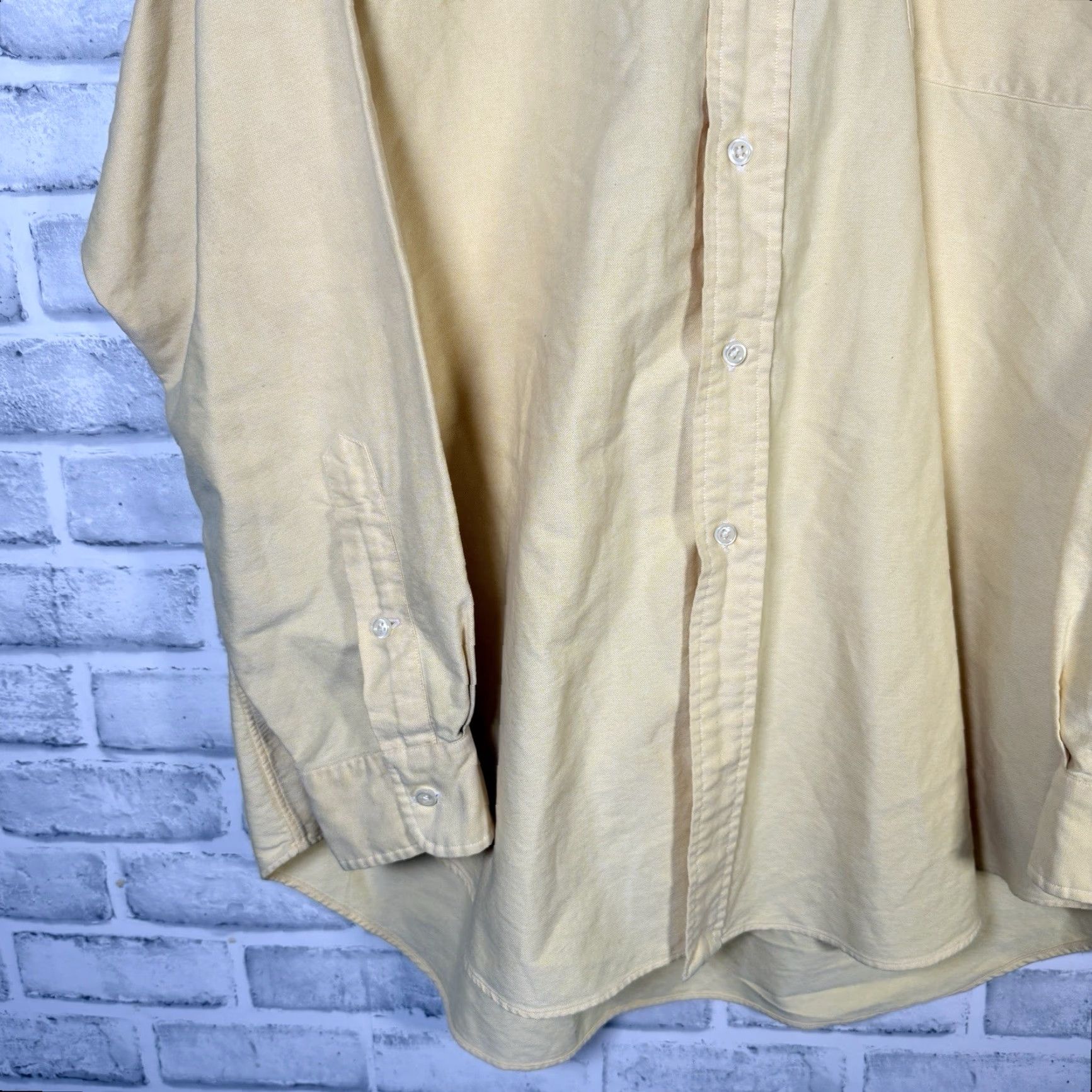 Ralph Lauren VINTAGE Ralph Lauren Men's Cotton Long Sleeve Button-Down Shirt Size Large Yellow Casual Size US L / EU 52-54 / 3 - 3 Thumbnail