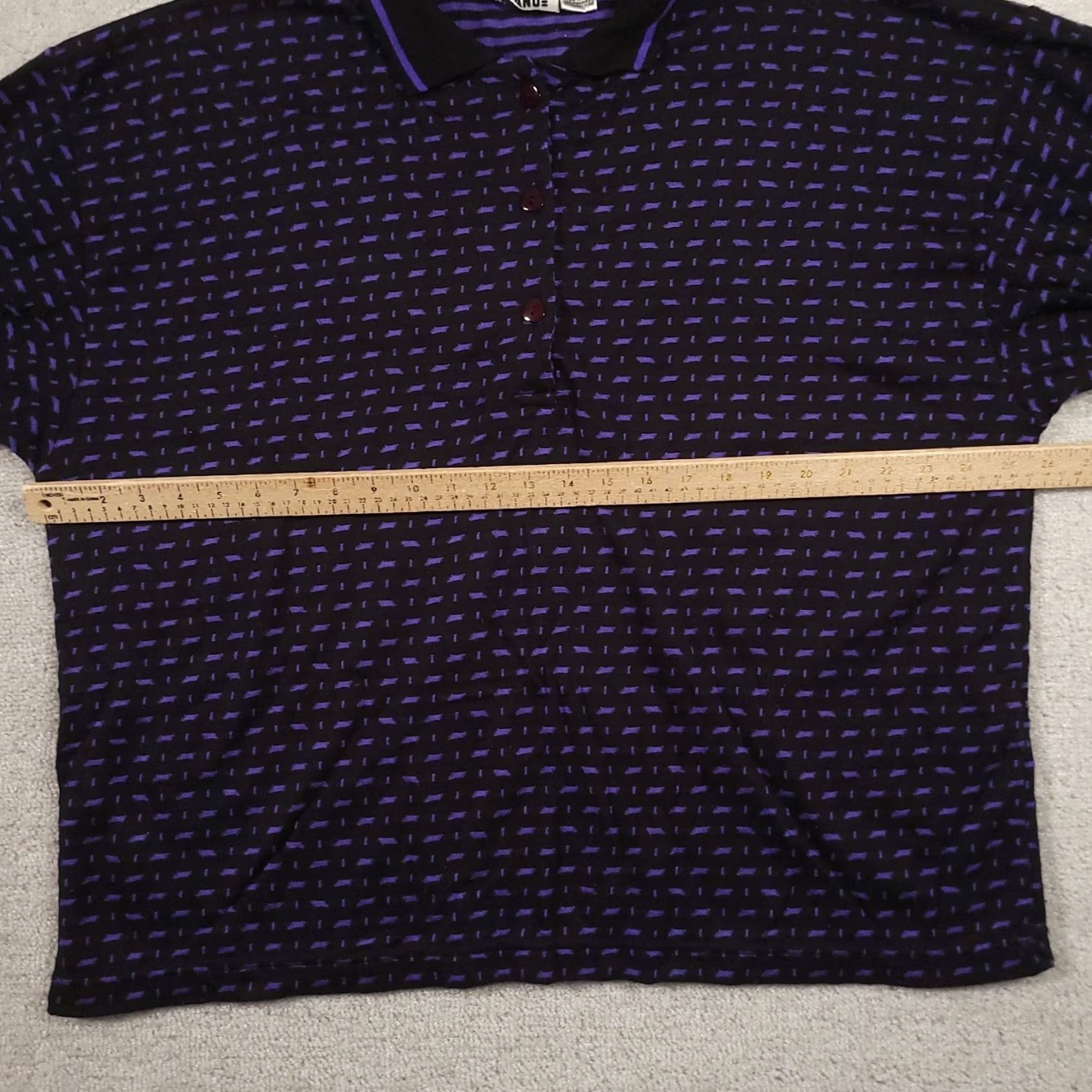 Vintage VINTAGE Gitano Sweater Womens 22W 42 Blue Black Knit Stripe Dot Dash Polo Sweater Size 3XL / US 20-22 - 3 Thumbnail