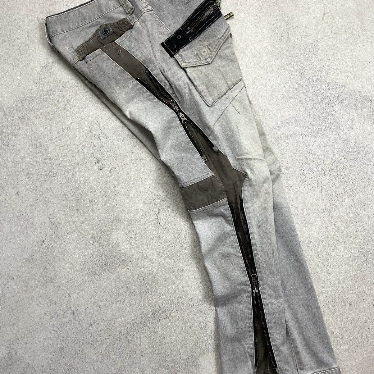PPFM PPFM Multi Zipper Denim Biker Pants Size US 33 - 11 Thumbnail