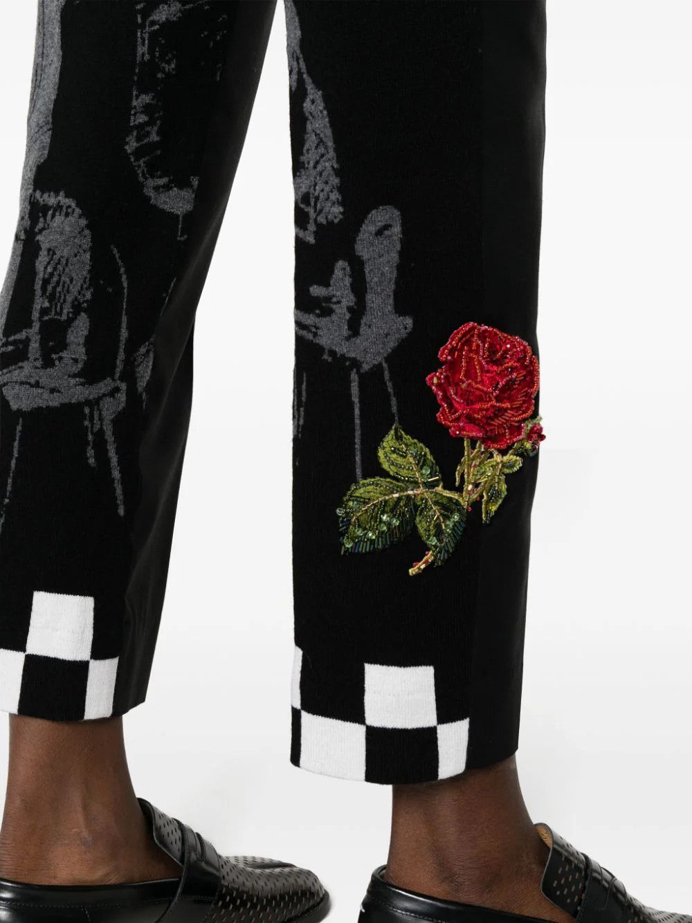 Undercover o1mle0824 Embrodiered Mid-Rise Trousers in Black Size 26" / US 2 / IT 38 - 5 Thumbnail