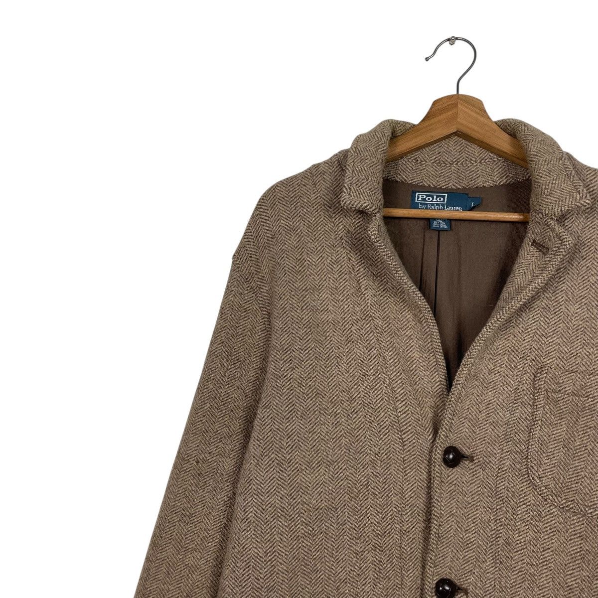 Polo Ralph Lauren Vintage Polo Ralph Lauren Herringbone Wool Jacket Size US L / EU 52-54 / 3 - 6 Thumbnail