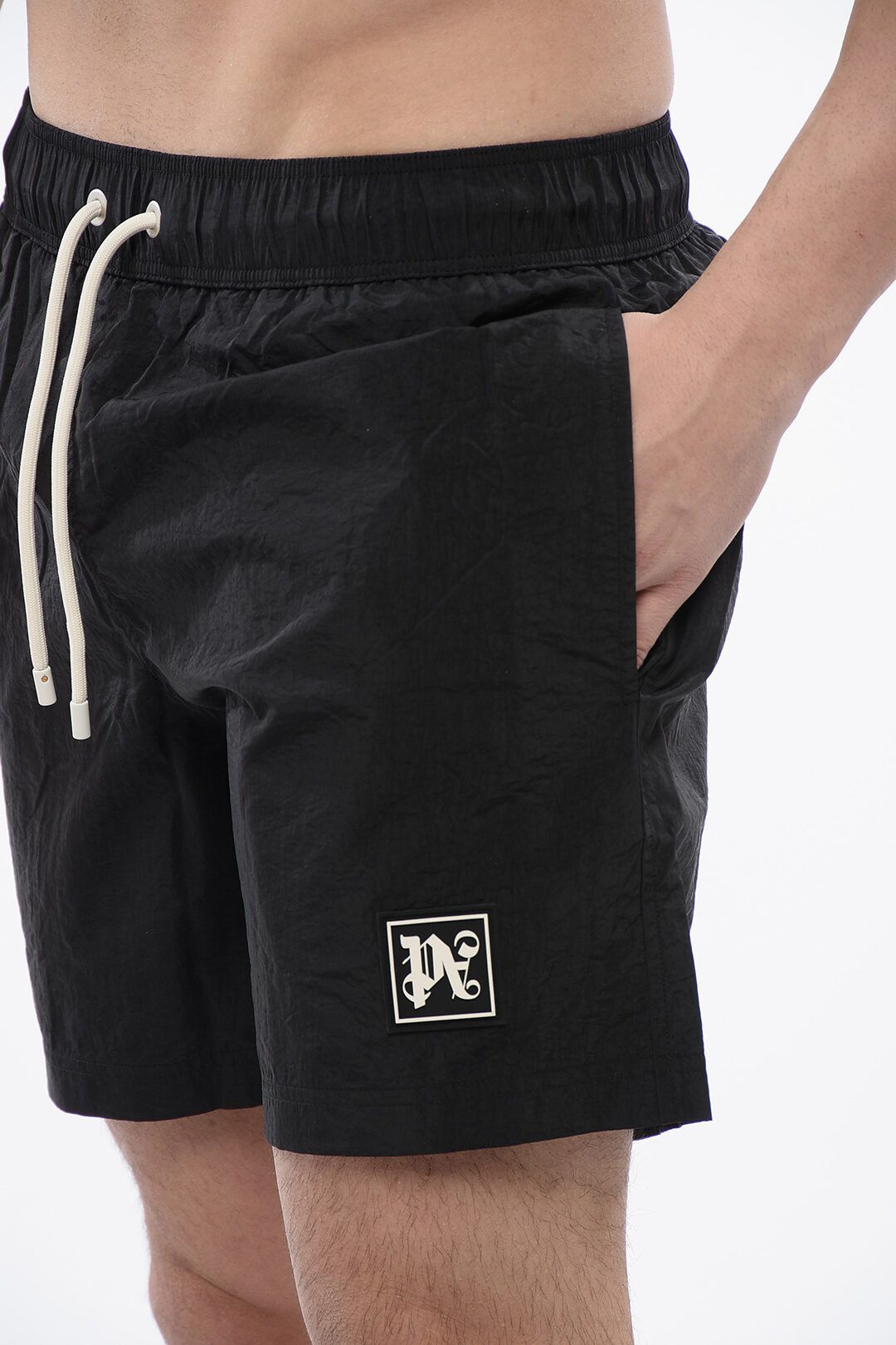 Palm Angels og1mm0825 Drawstringed Swimshort in Black Size US 30 / EU 46 - 3 Thumbnail