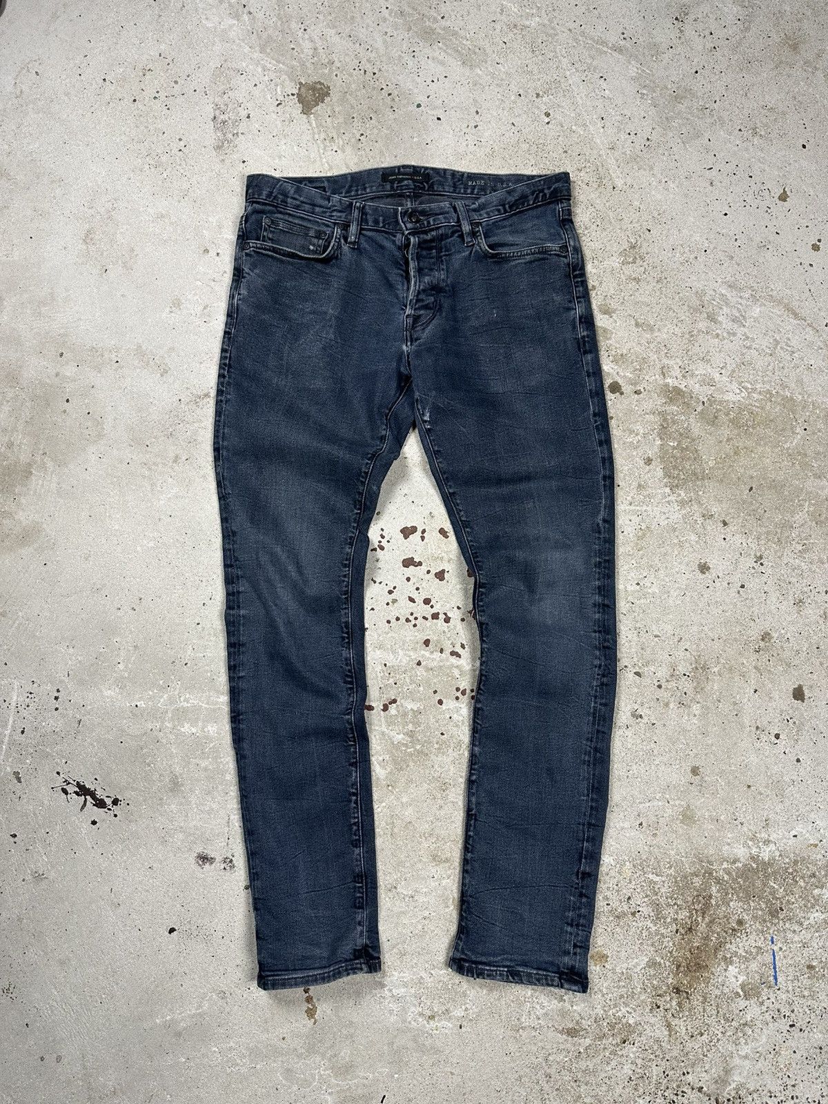 John Varvatos John Varvatos Wight Washed Black/Gray Denim Pants Size US 33 - 1 Thumbnail