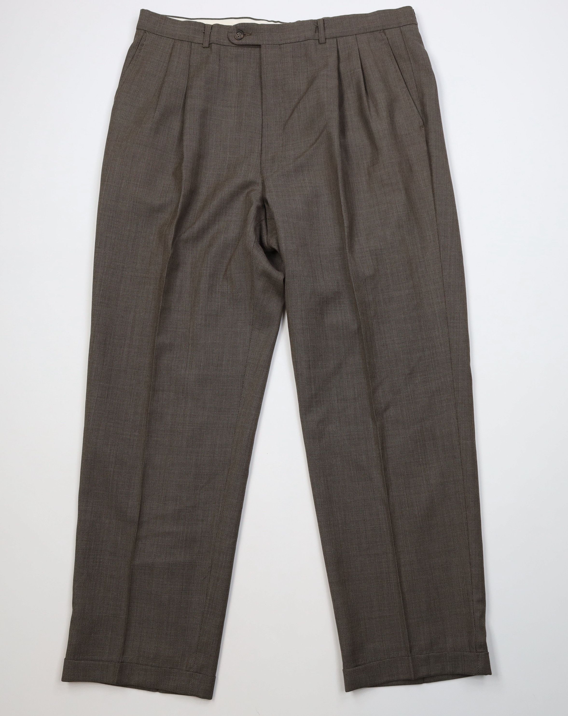 Vintage Vintage 90s Streetwear Virgin Wool Knit Wide Leg Chino Pants Size US 38 / EU 54 - 1 Thumbnail