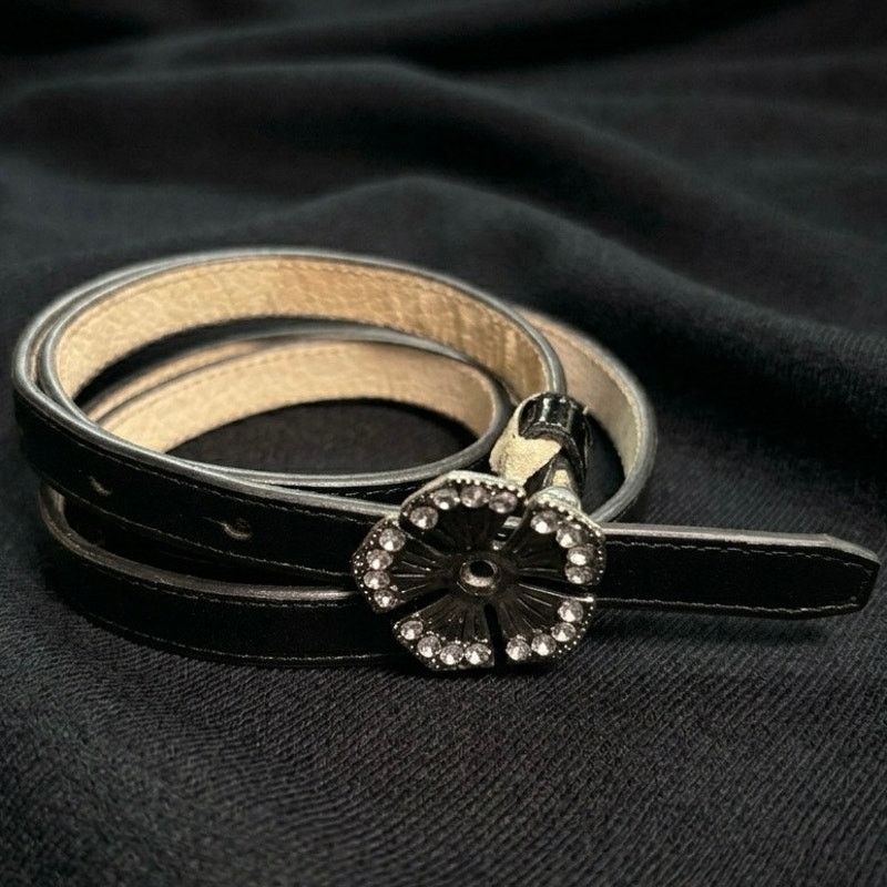Other Black Rhinestone Flower Belt Size ONE SIZE - 2 Thumbnail