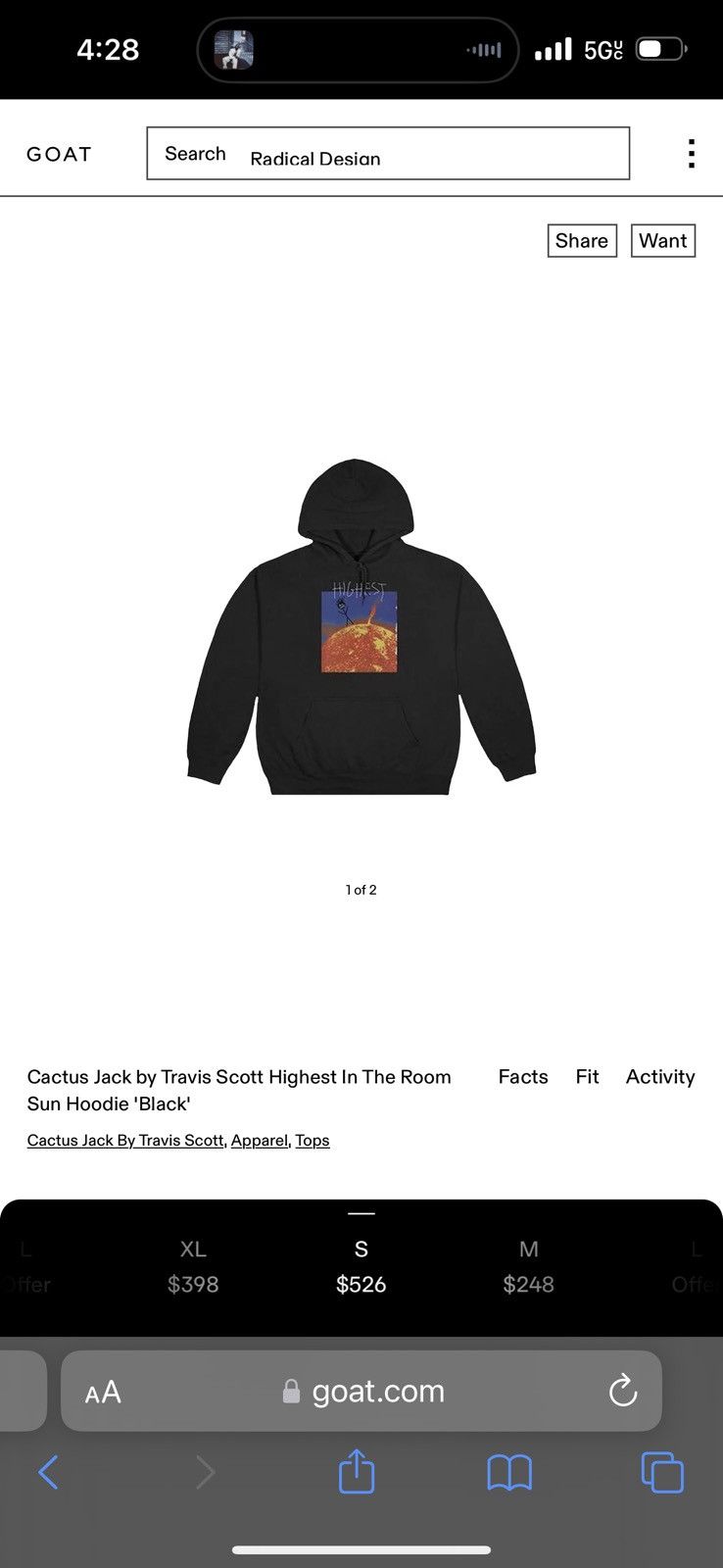Travis scott highest in the room sun hoodie hotsell