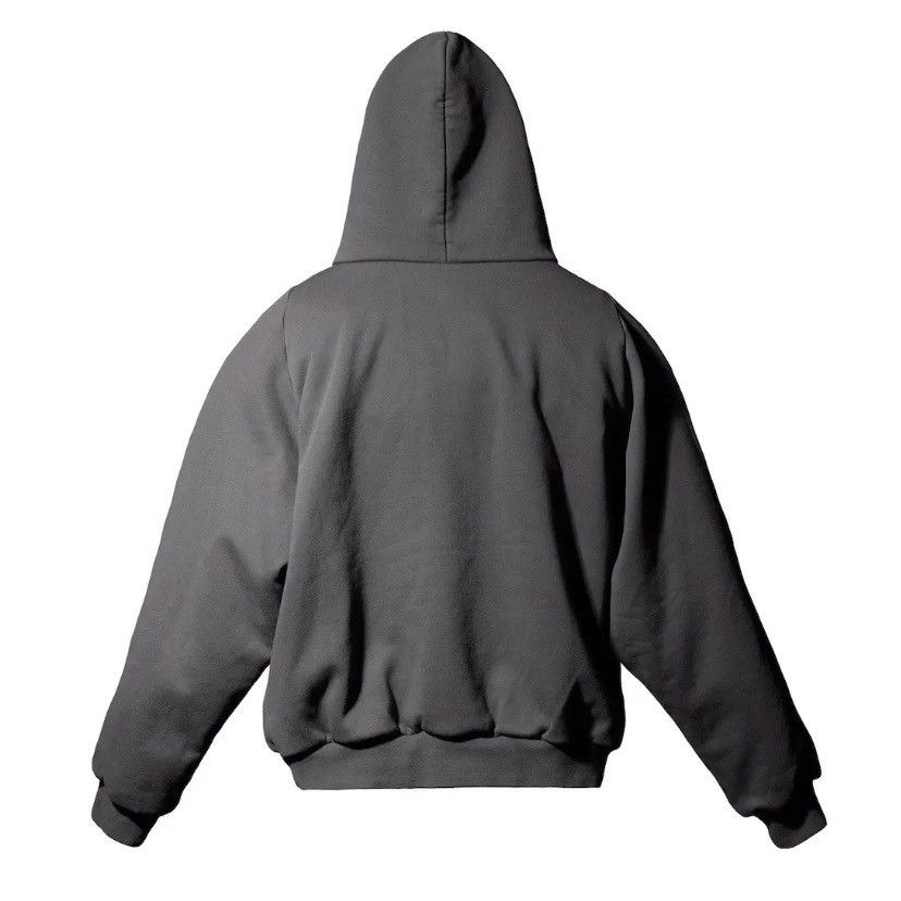 Gap Yeezy Gap Logo Shrunken Dark Grey Hoodie | Grailed