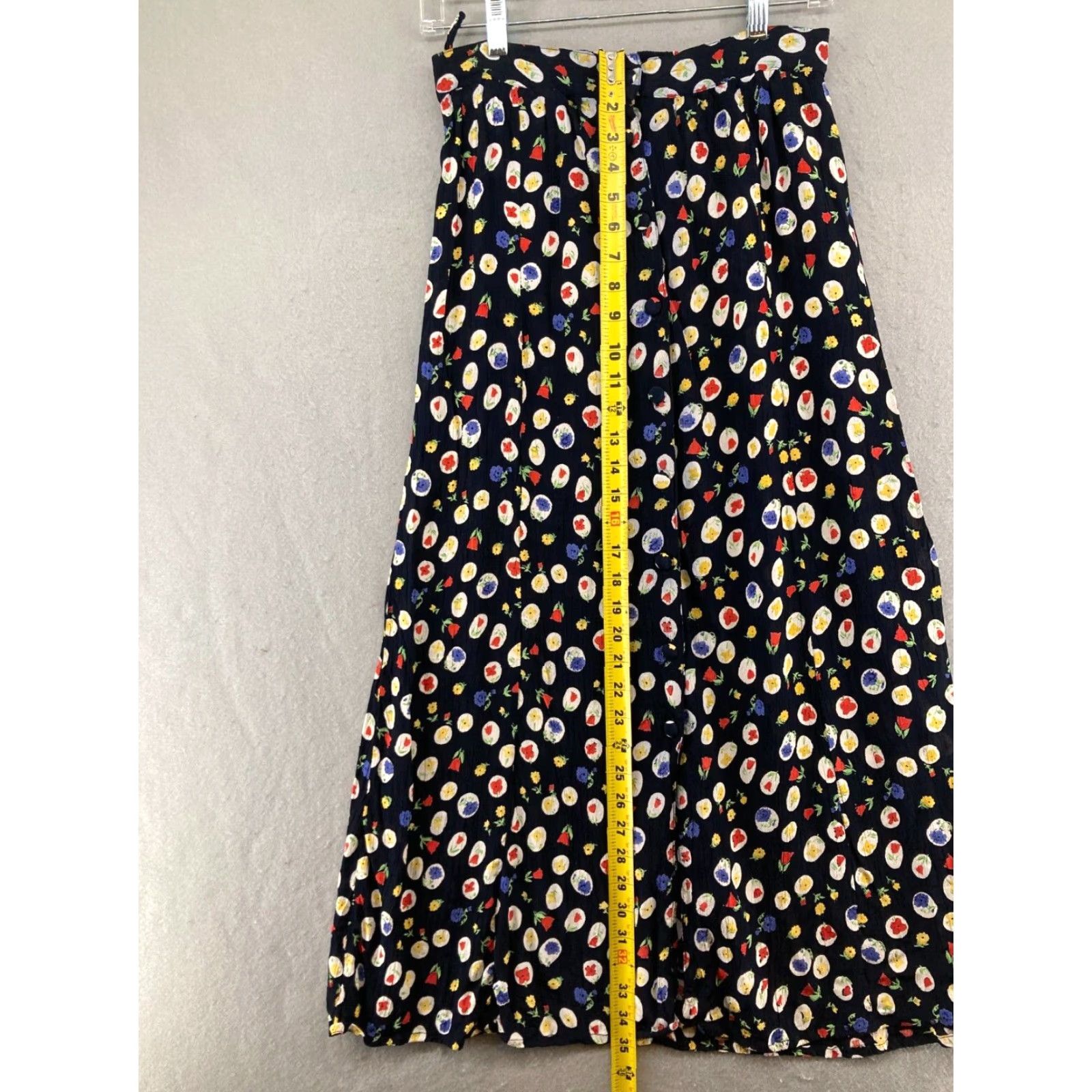 Vintage VINTAGE Paul Harris Denim Floral Maxi Skirt Medium Blue 90s Womens Size 32" / US 10 / IT 46 - 4 Thumbnail