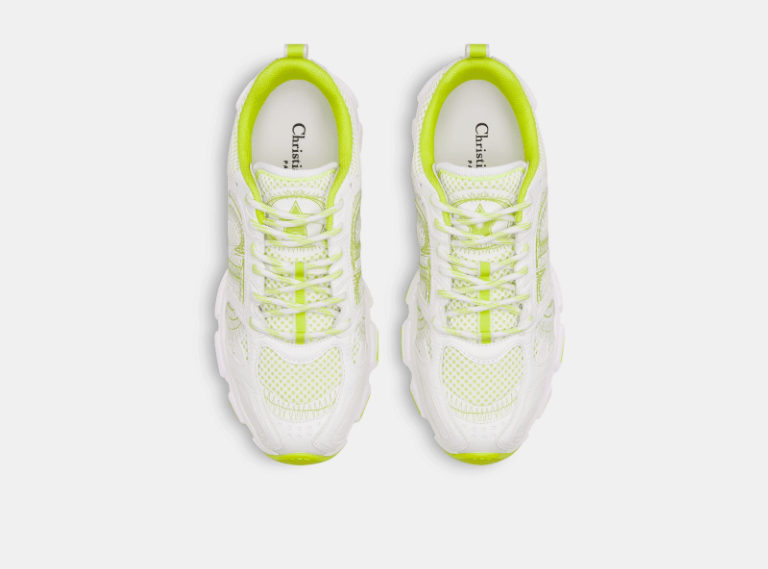 Dior o1w1db11225 KCK414 Low-Top Sneakers in White/Lime Green Size US 6 / IT 36 - 3 Thumbnail