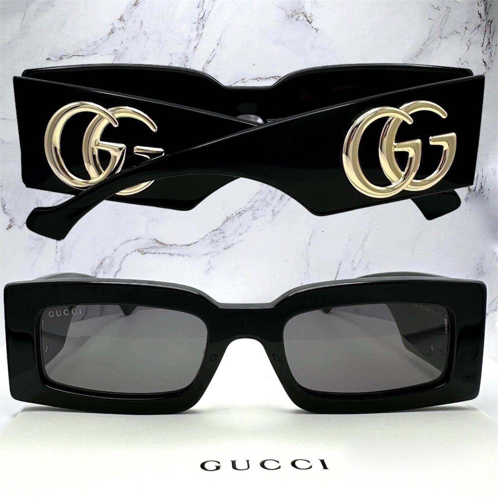 Gucci Sunglasses New Black Gold GG Logo Generation