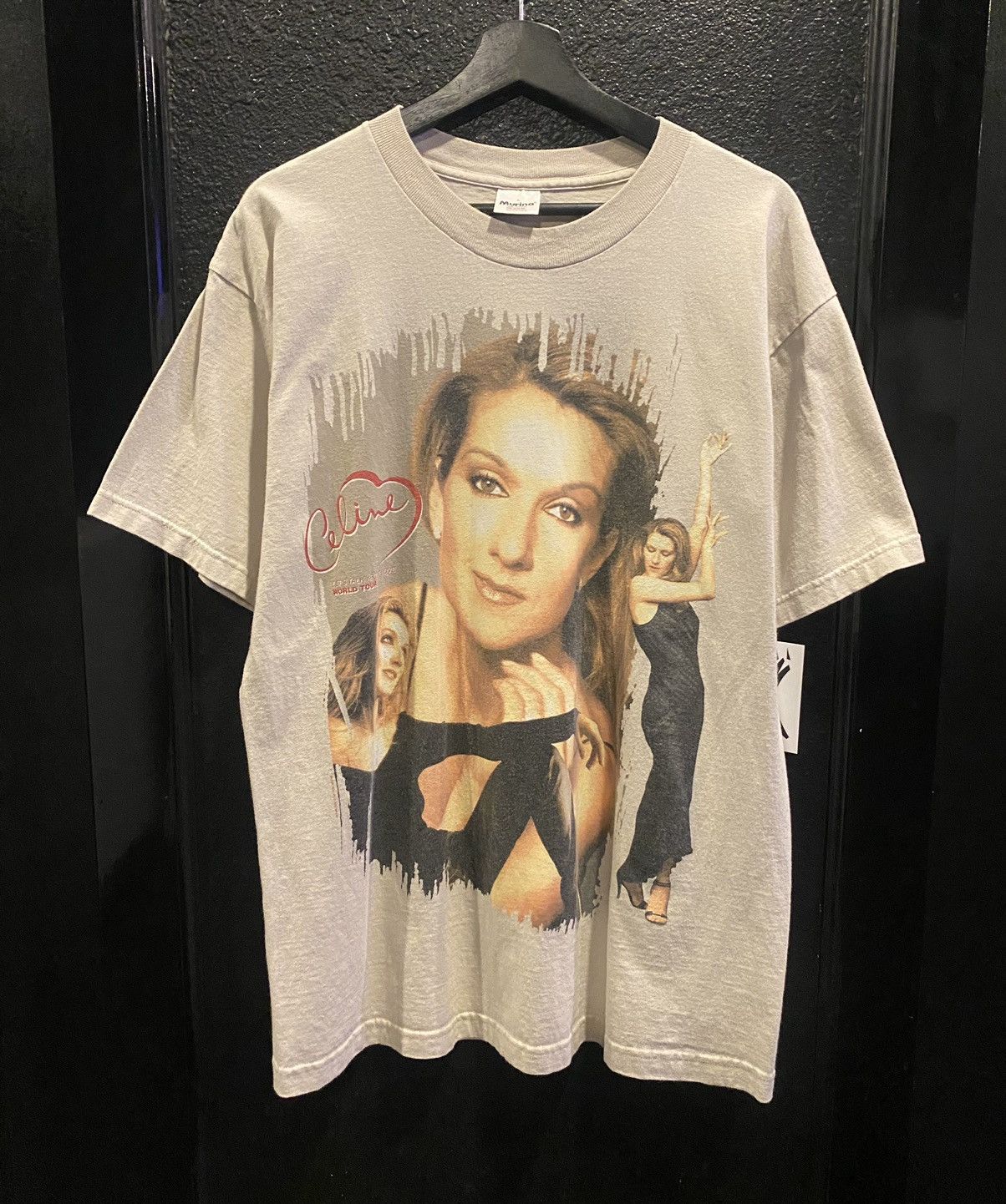 T-shirt Vintage Céline Dion World Tour 1999 - Taille L, Collector En Très Bon état, Pièce Rare Pour Les Fans !