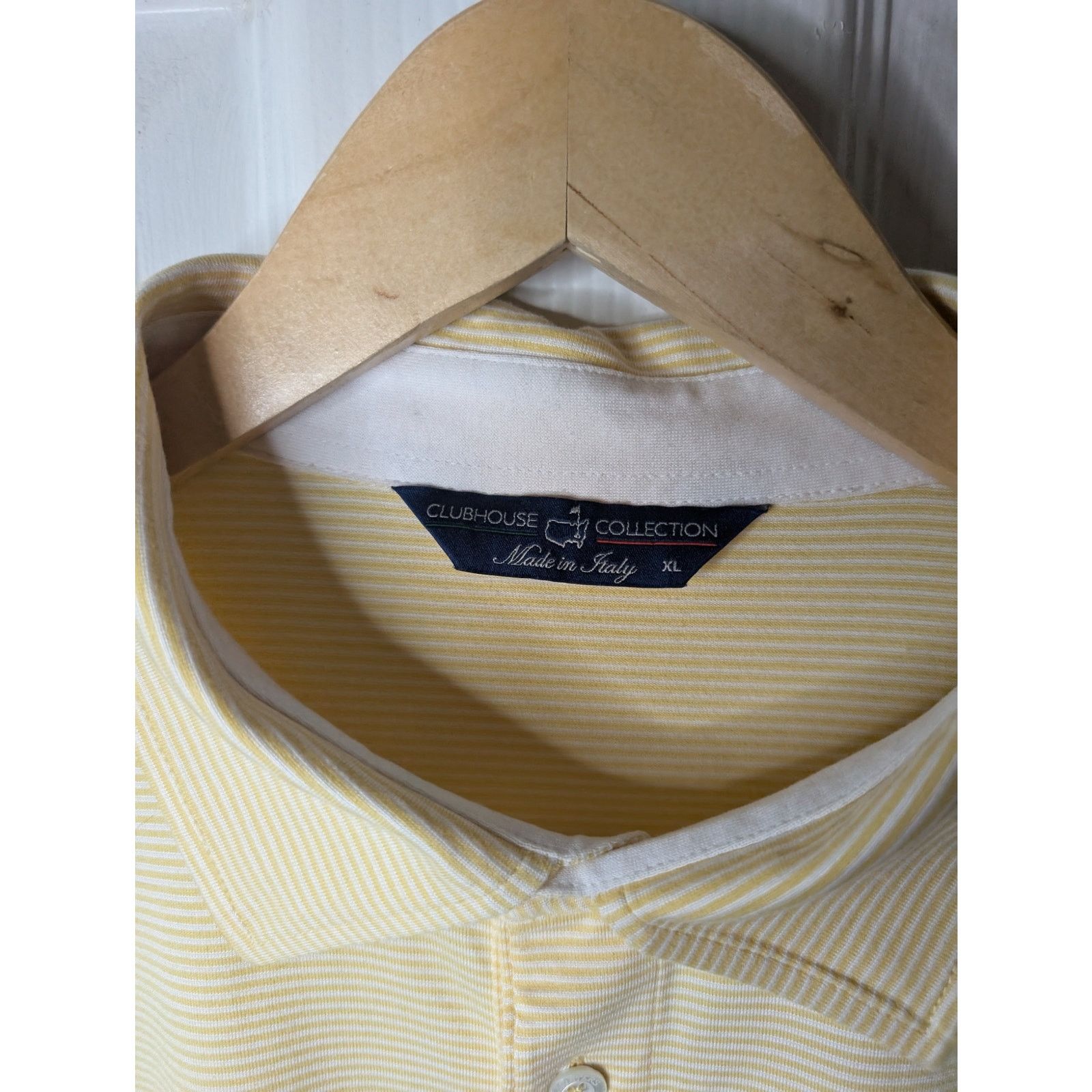 The Masters Masters Clubhouse Collection Yellow Stripe Cotton Blend Polo Size US XL / EU 56 / 4 - 3 Thumbnail