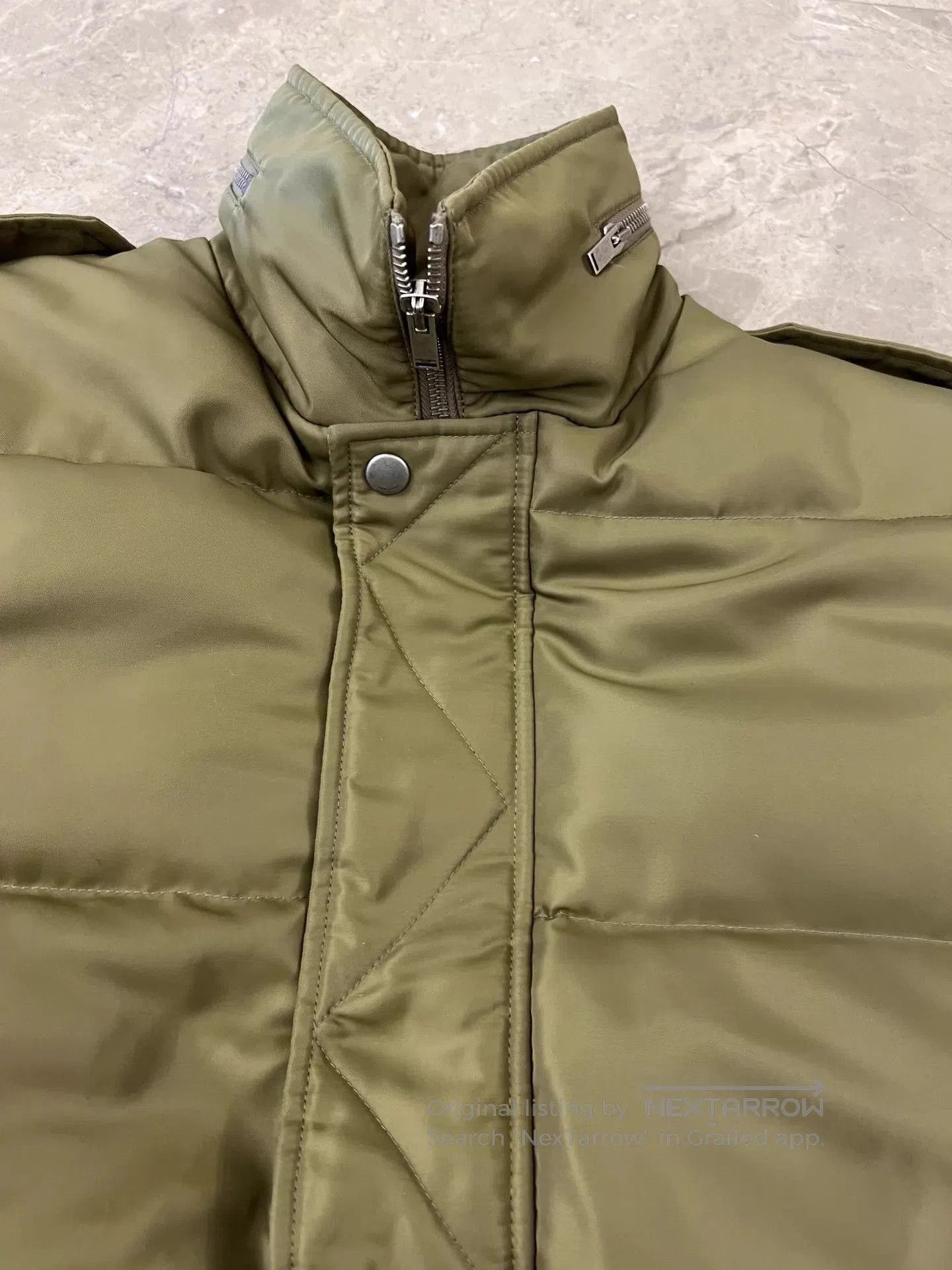 Saint Laurent Paris Green Puffer Jacket with High Collar . Size US M / EU 48-50 / 2 - 5 Thumbnail