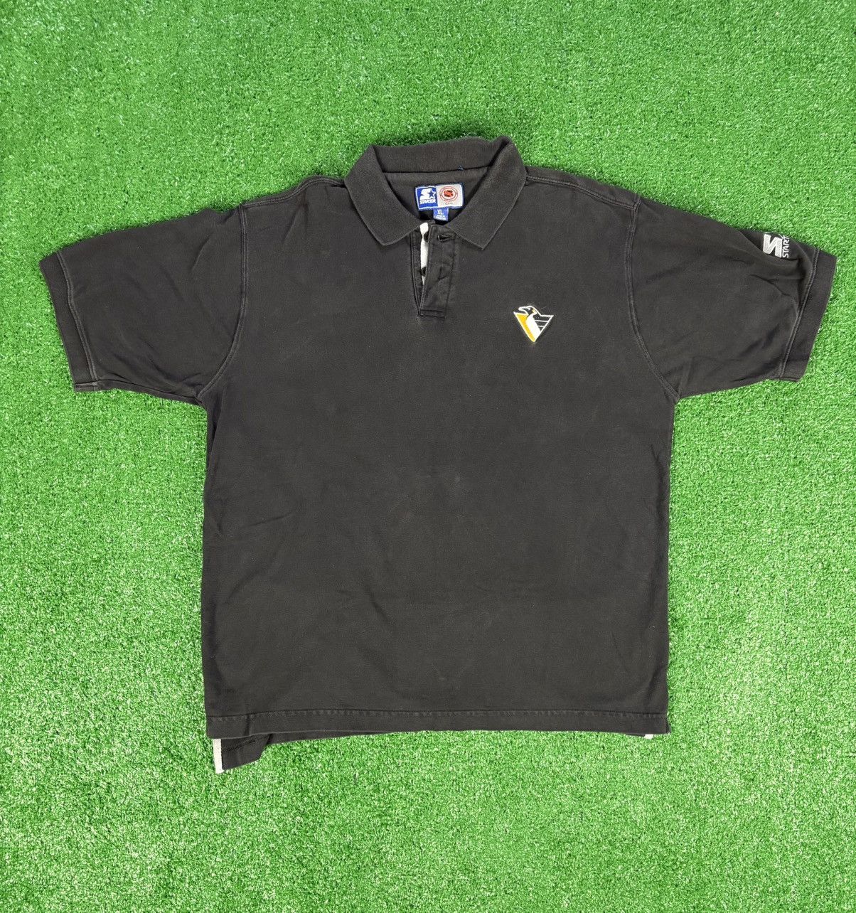 NHL × Vintage Vintage 1990s Starter Pittsburgh Penguins Polo Shirt Size US XL / EU 56 / 4 - 1 Thumbnail