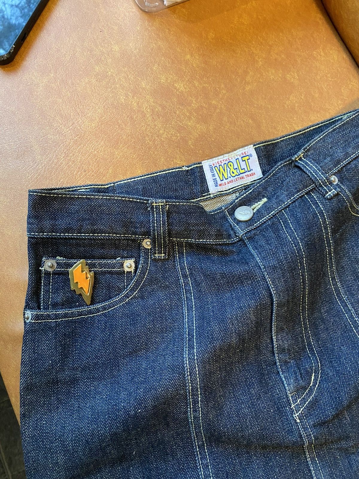 W&LT 90’s Wild and Lethal Trash Denim Skirt Size 26" / US 2 / IT 38 - 3 Thumbnail