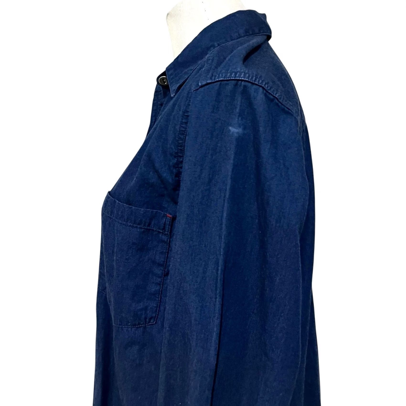 Vintage VINTAGE Chico’s Design Denim Button Up Shirt Long Sleeve Womens S dark blue/blue solid 90s Western Casual Mens Womens Size S / US 4 / IT 40 - 5 Thumbnail