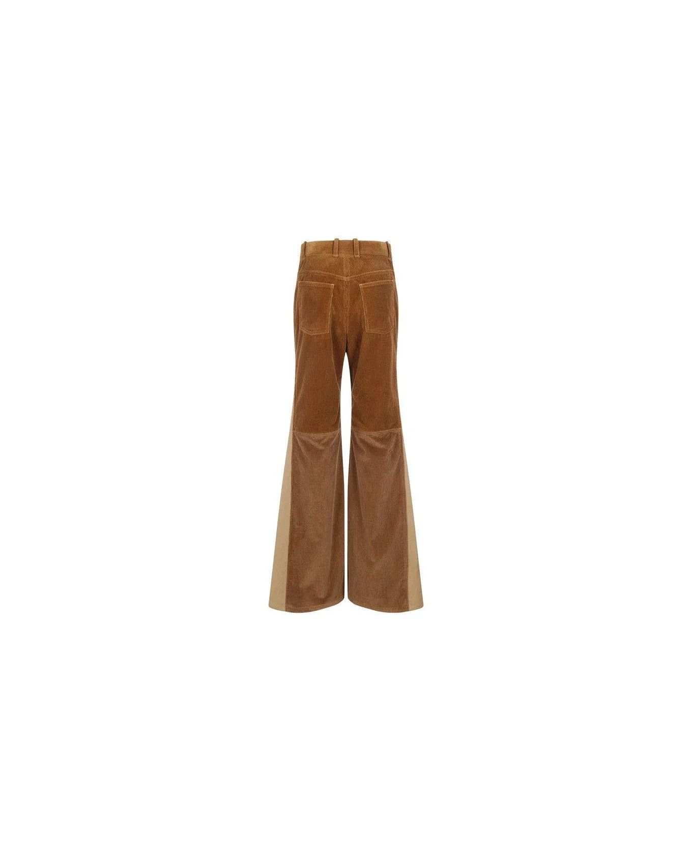 Chloe o1loc1c0625 Patchwork Pant in Off Brown Size 26" / US 2 / IT 38 - 2 Thumbnail