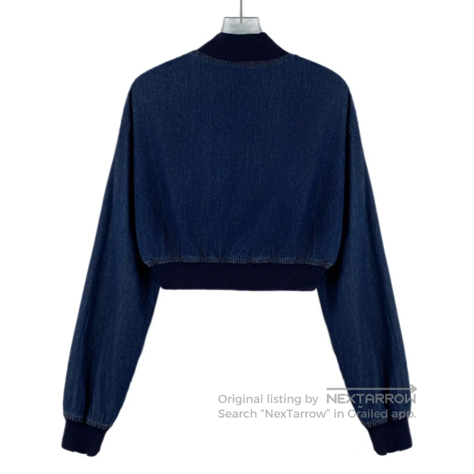 Miu Miu Miu Miu Blue logo embroidered cotton denim jacket| Size XS / US 0-2 / IT 36-38 - 2 Thumbnail