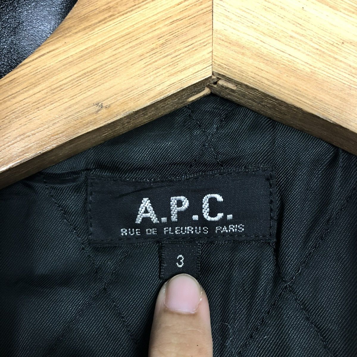 A.P.C. 🔥VINTAGE BIKE LEATHER JACKET APC DOUBLE COLLAR ISSEY MIYAKE Size US M / EU 48-50 / 2 - 16 Thumbnail