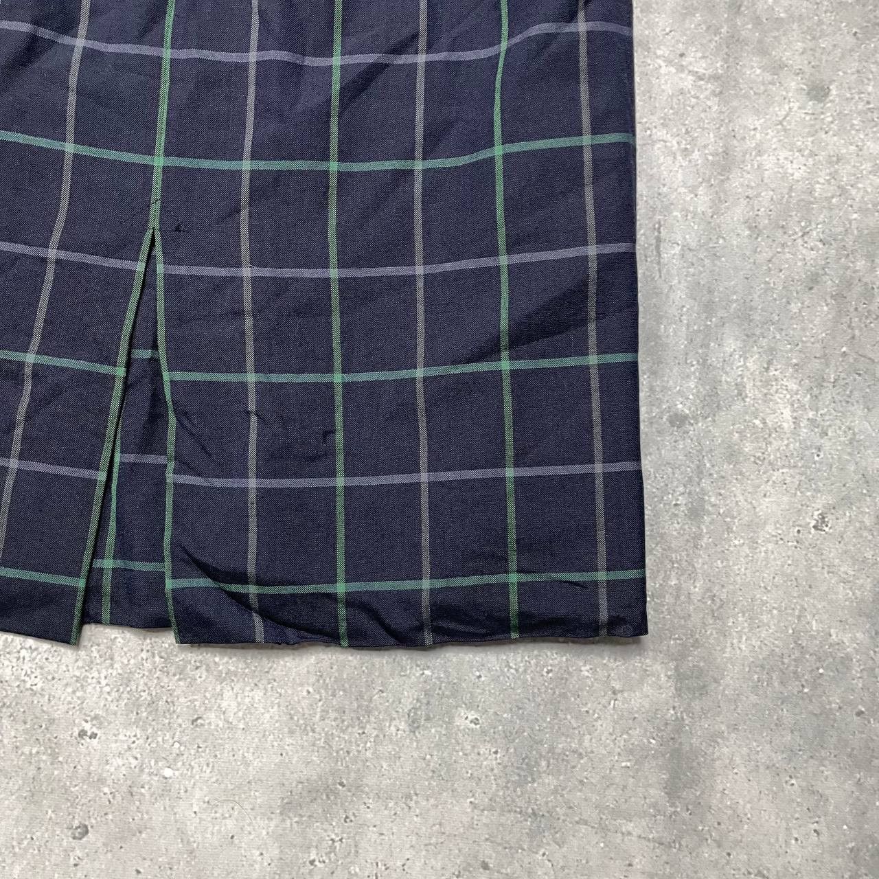 Burberry × Vintage Vintage 90s Burberrys Midi Checked Skirt Women’s Blue Size 27" / US 4 / IT 40 - 7 Thumbnail