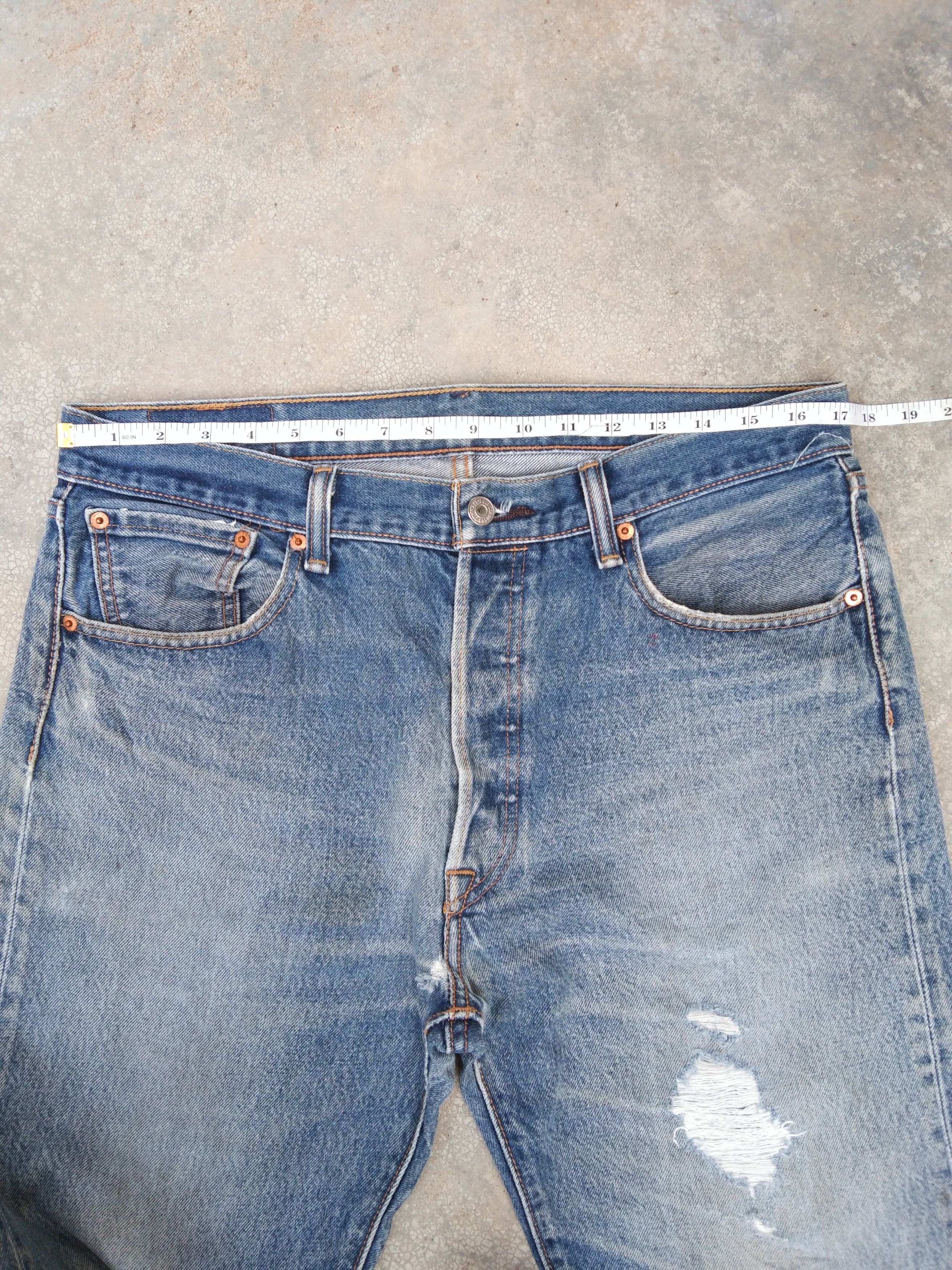 Levi's × Vintage Vintage Levis 501 Distressed Jeans 34x36 Size US 34 / EU 50 - 8 Thumbnail