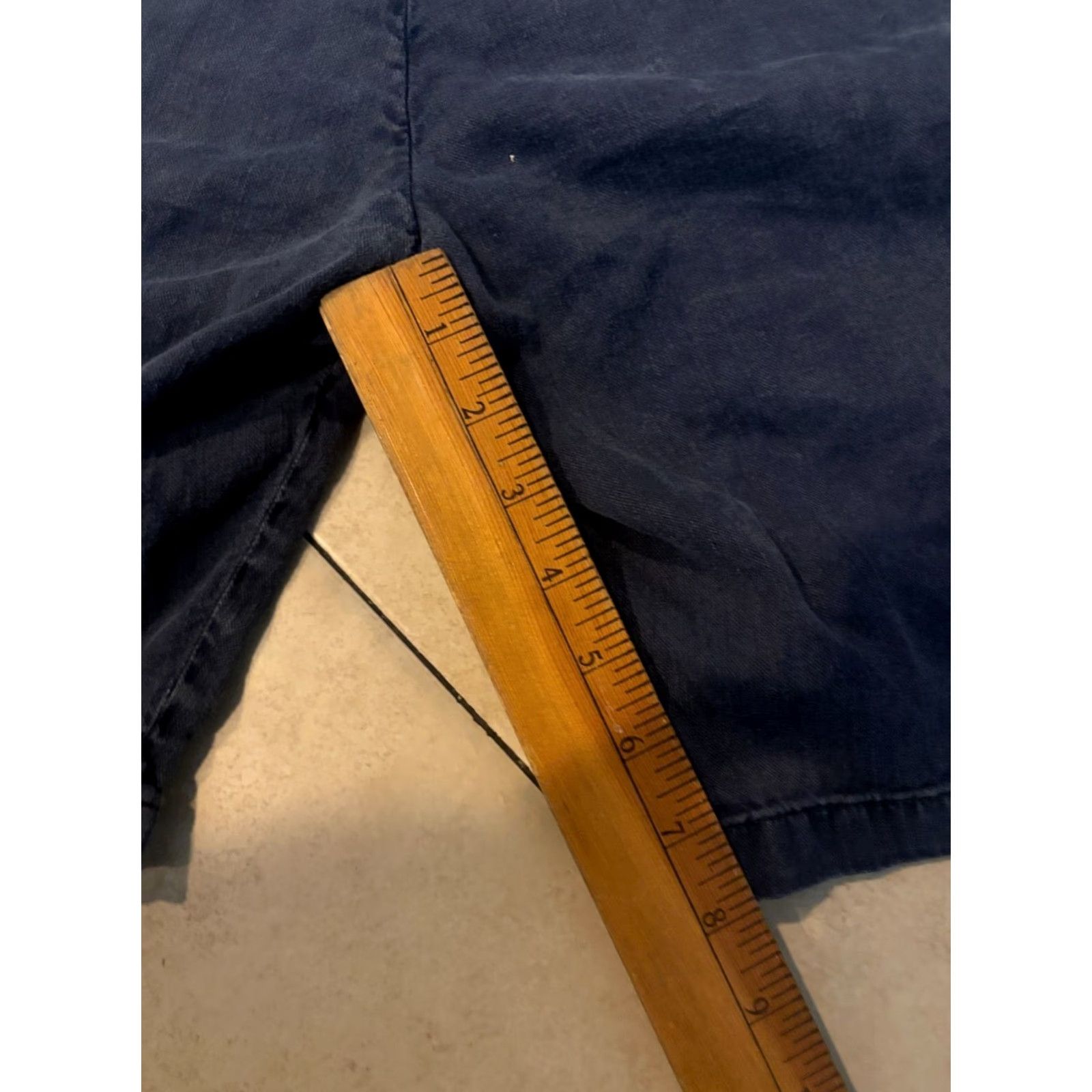 Peter Millar Peter Millar Shorts Mens 31 Blue Solid Hiking Flat Front Linen Blend 8" 6011 Size US 31 - 7 Thumbnail
