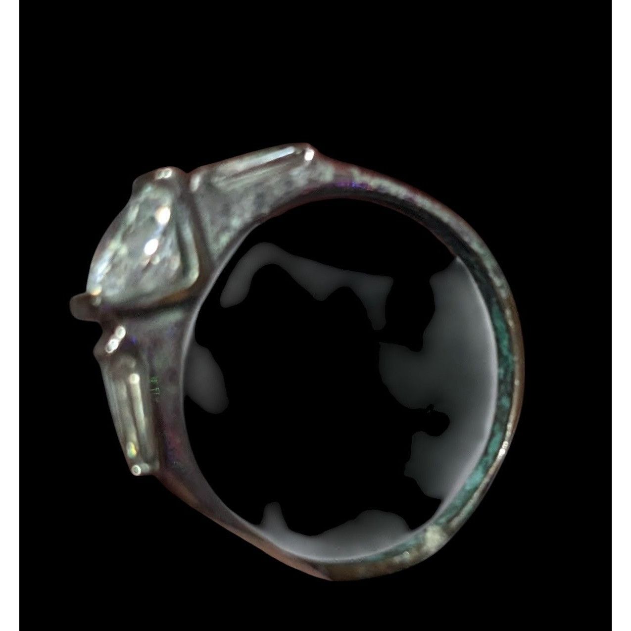 Other Elegant Clear Gemmed Silver Tone Engagement Ring Size 7 Size ONE SIZE - 4 Thumbnail