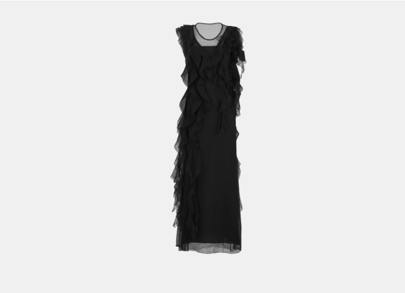 Dior o1w1db11225 424R08 Long Dress with Ruffles in Black Size S / US 4 / IT 40 - 1 Thumbnail