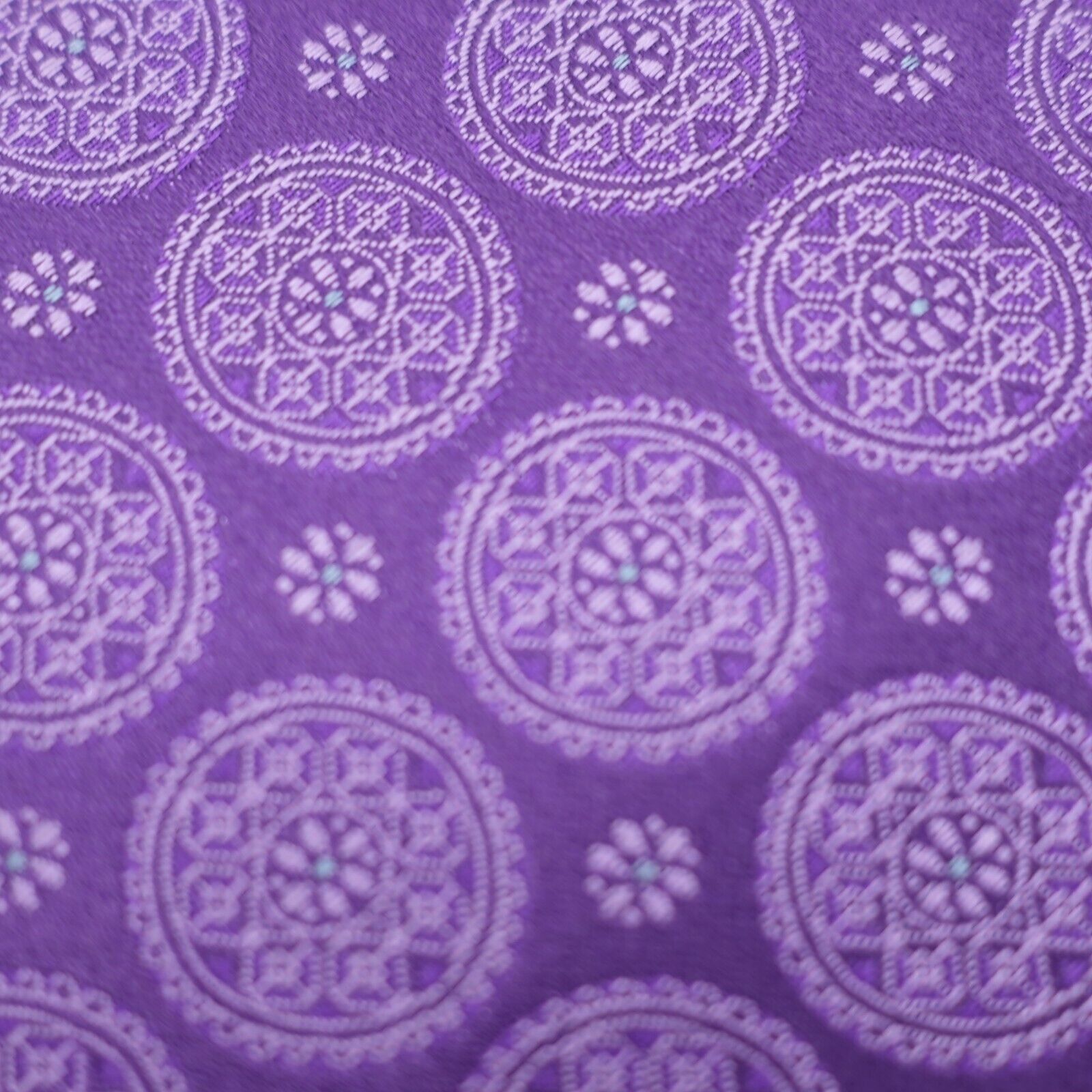 Canali Canali 1934 Purple Geometric Floral Woven Silk Tie Size ONE SIZE - 2 Thumbnail