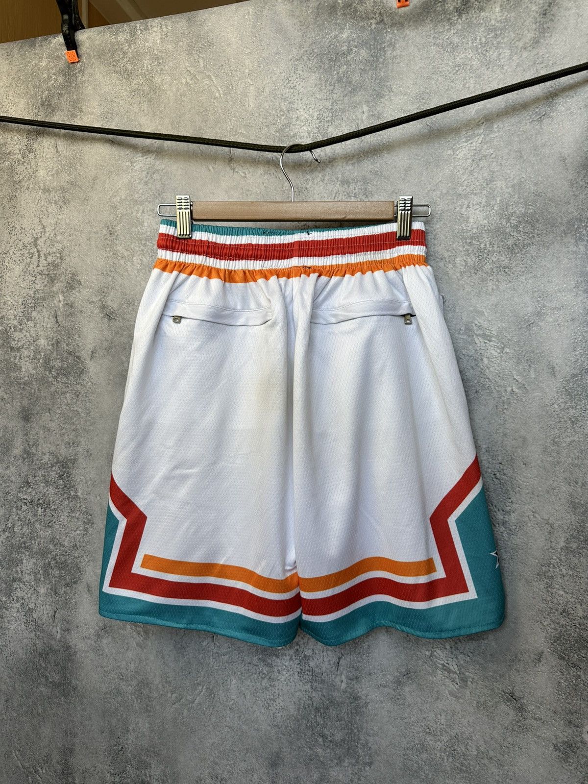 NBA × Vintage Just Don San Antonio Spurs Hardwood Classic Fiesta Shorts Size US 30 / EU 46 - 3 Thumbnail