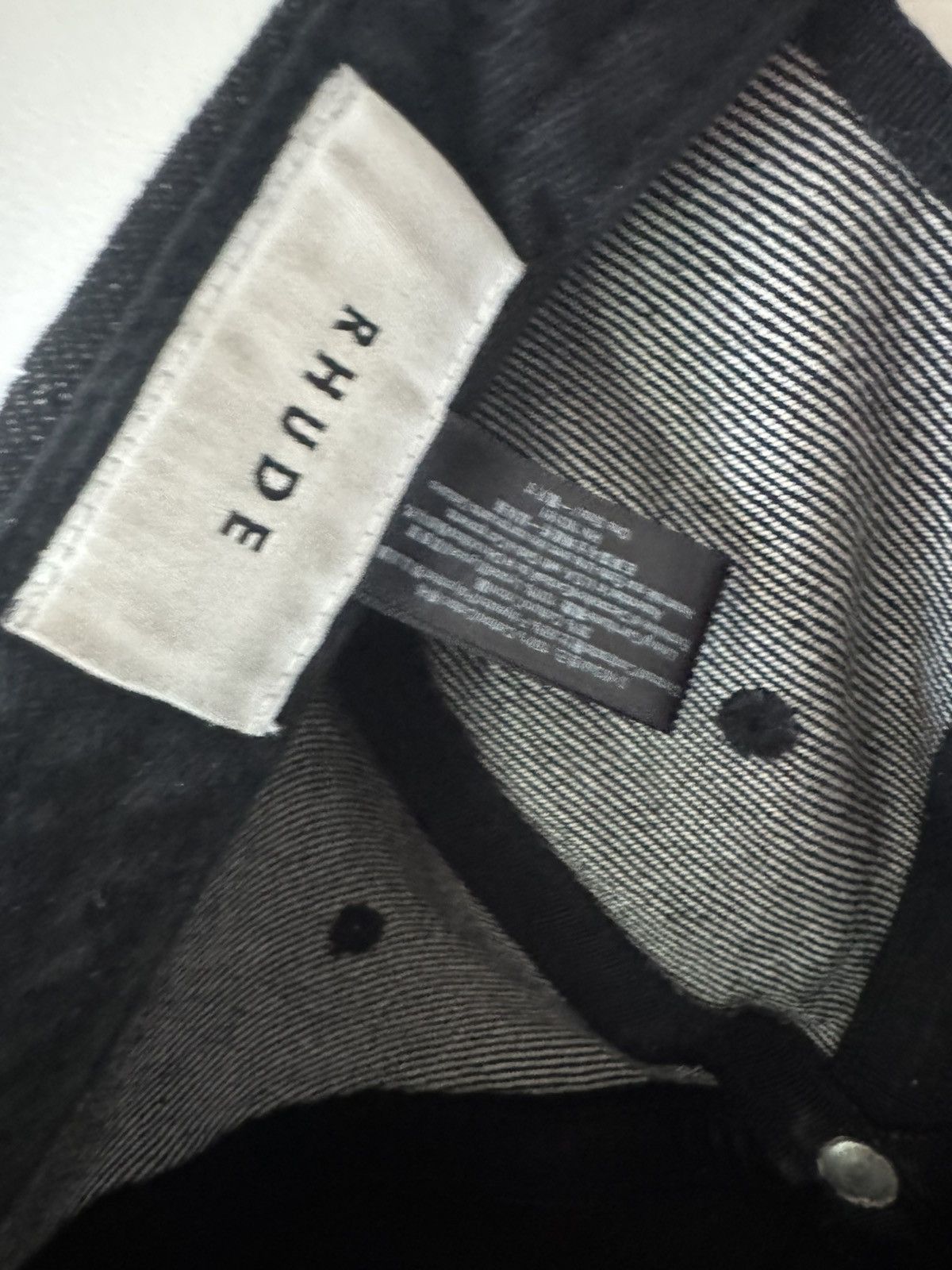 Rhude Rhude Logo Hat – Black Denim Vintage Embroidered Cap Size ONE SIZE - 6 Thumbnail