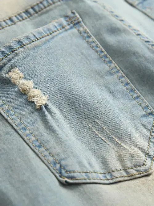 Jean Misuzu x Rumi Washed Stacked Distressed Ripped Skinny Jeans Size US 33 - 4 Thumbnail