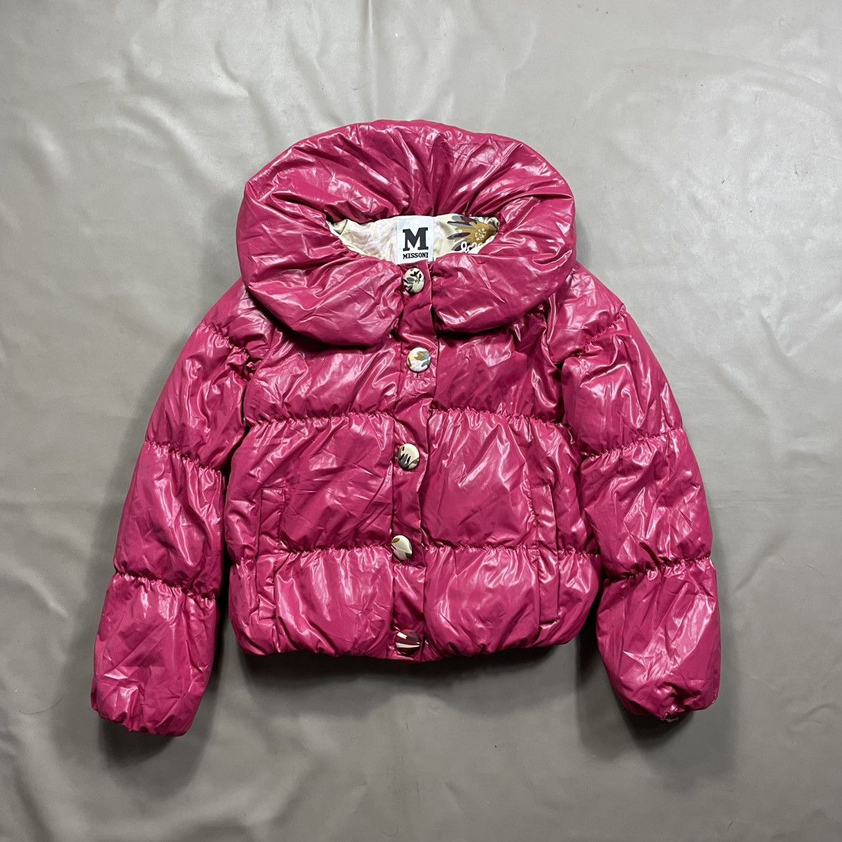 Missoni MISSONI PINK FLORAL PUFFER JACKET Size S / US 4 / IT 40 - 1 Thumbnail