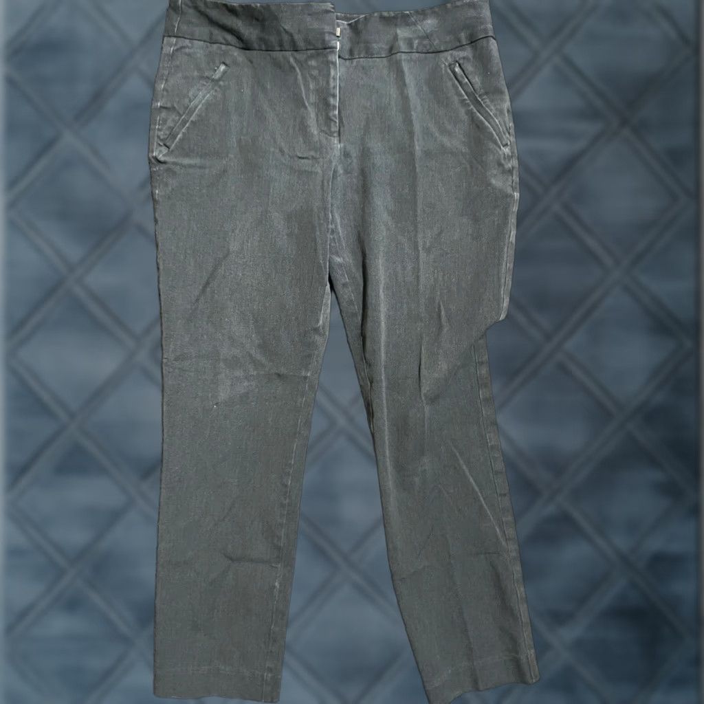 Ann Taylor VINTAGE Ann Taylor LOFT Modern Skinny Ankle Pants 12 Gray Chino Cropped Flat Front Womens Pants Size 12 Gray Spring Summer Fall Winter Size 34" / US 12 / IT 48 - 1 Thumbnail