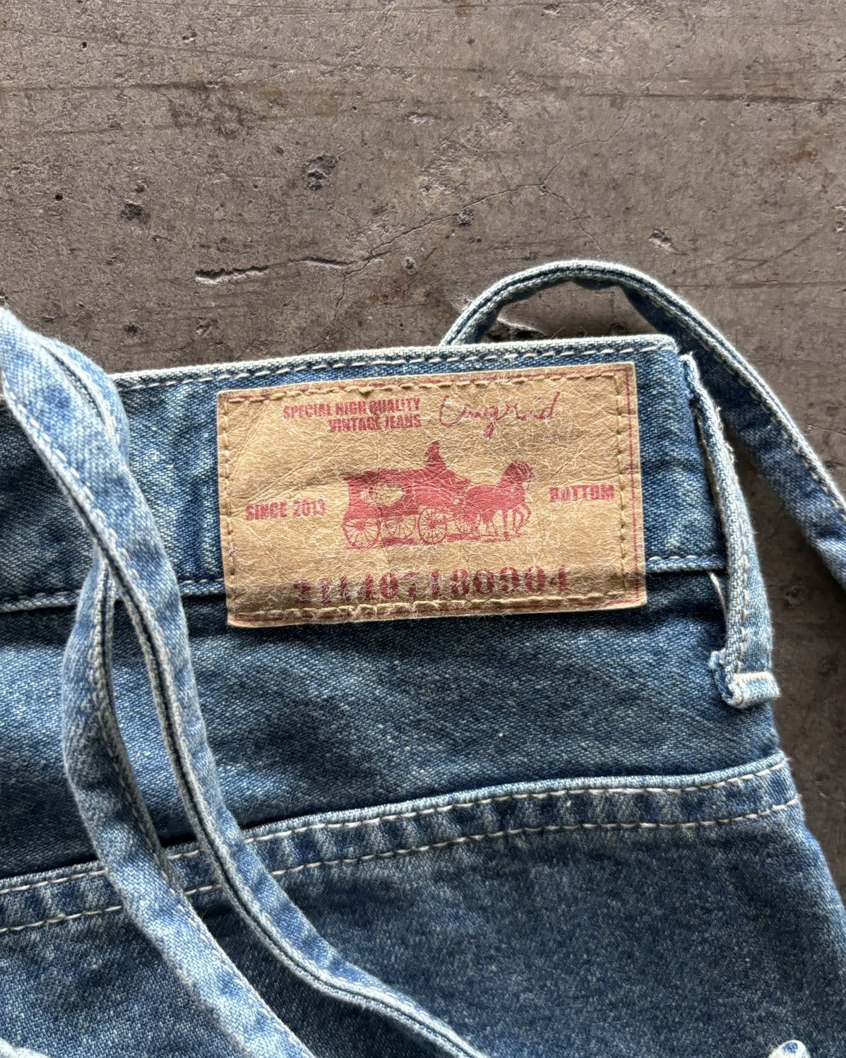 Beauty Beast × Japanese Brand 2000s Ungrid Multi Rope Blue Denim Baggy Jeans Size US 28 / EU 44 - 8 Thumbnail