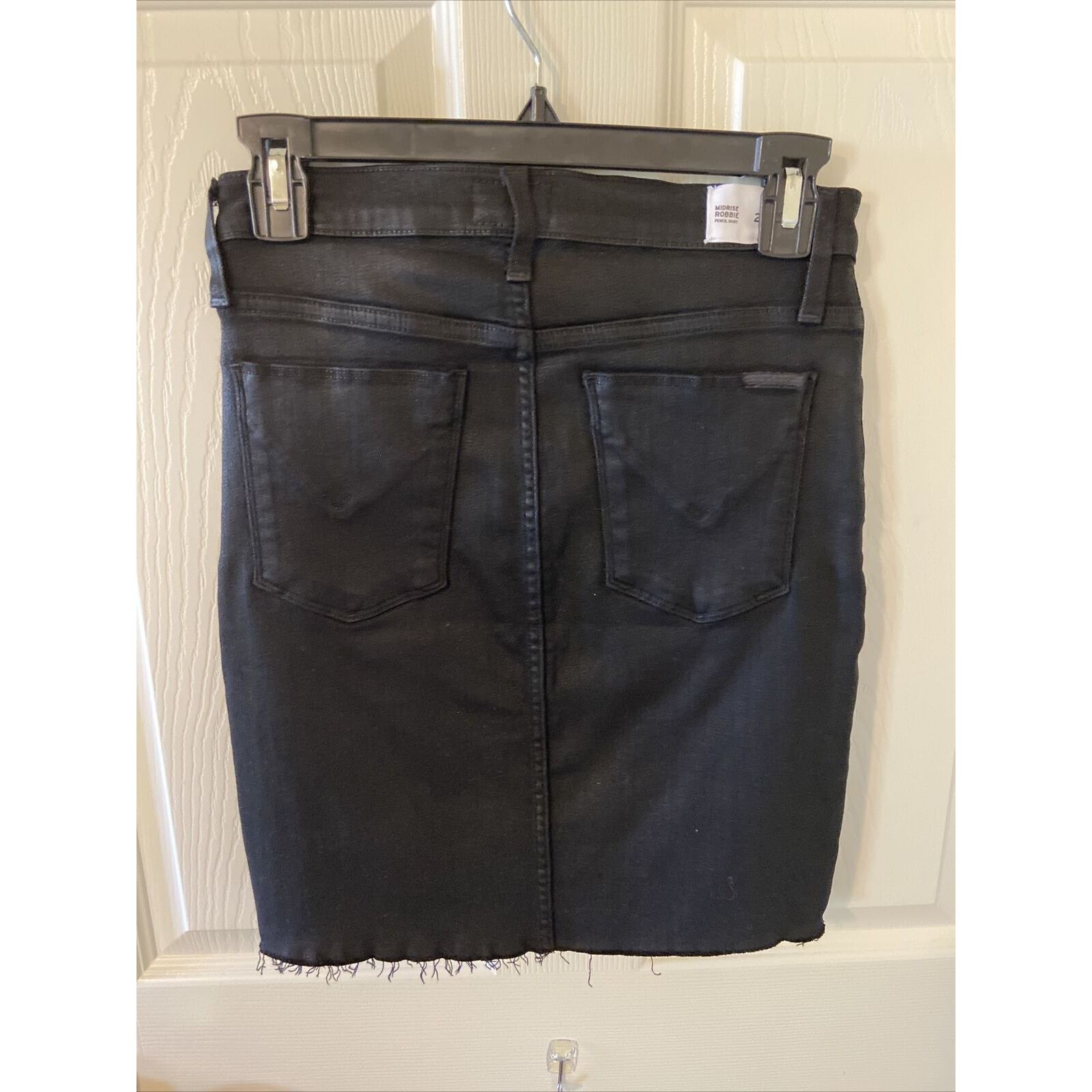Hudson Hudson Pencil Jean Skirt Mid Rise Robbie Black Coated 25 Size 25" / US 0 / IT 36 - 2 Thumbnail