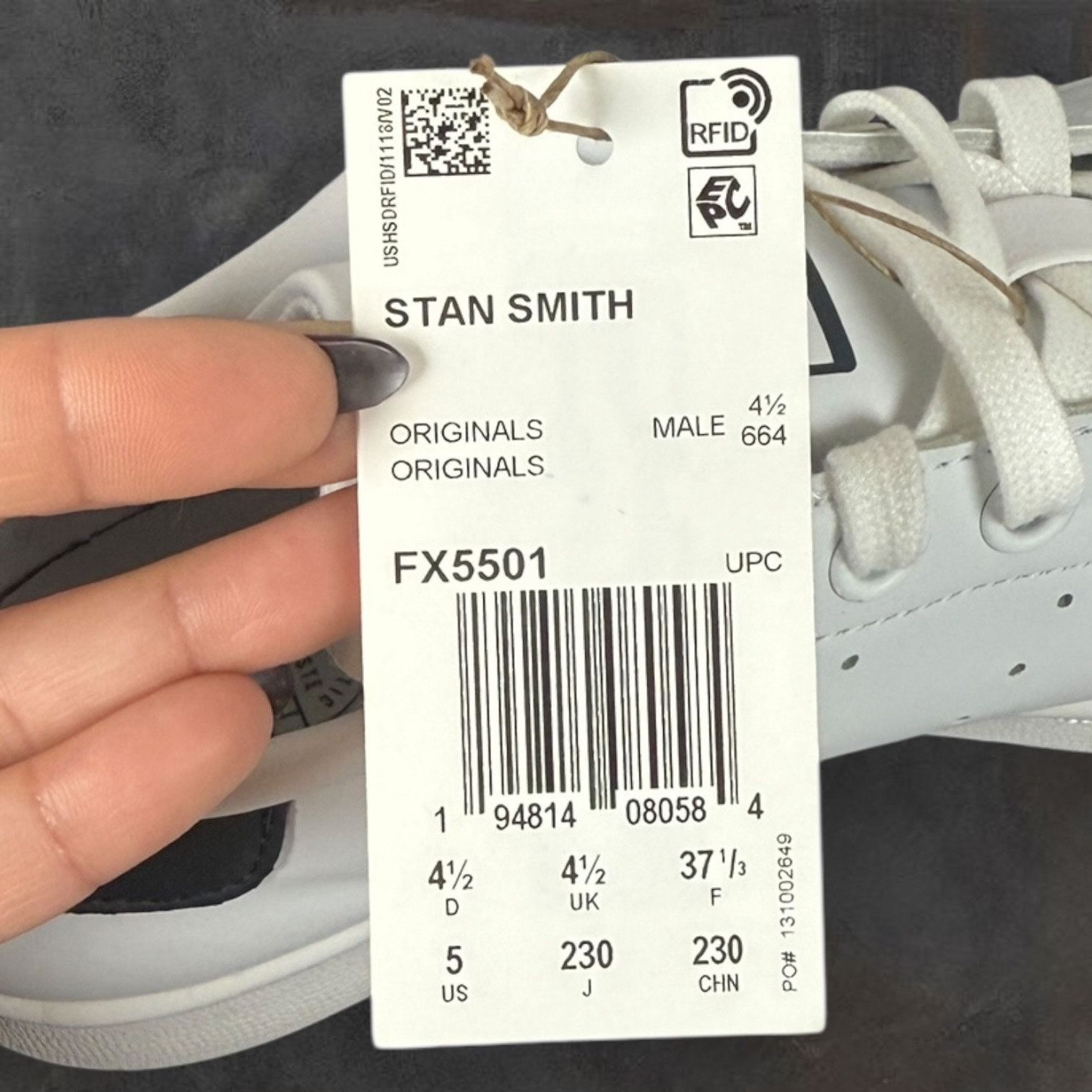 Adidas Adidas Originals Stan Smith White Navy Men's US 5 NWT NIB Size US 5 / EU 37 - 8 Thumbnail