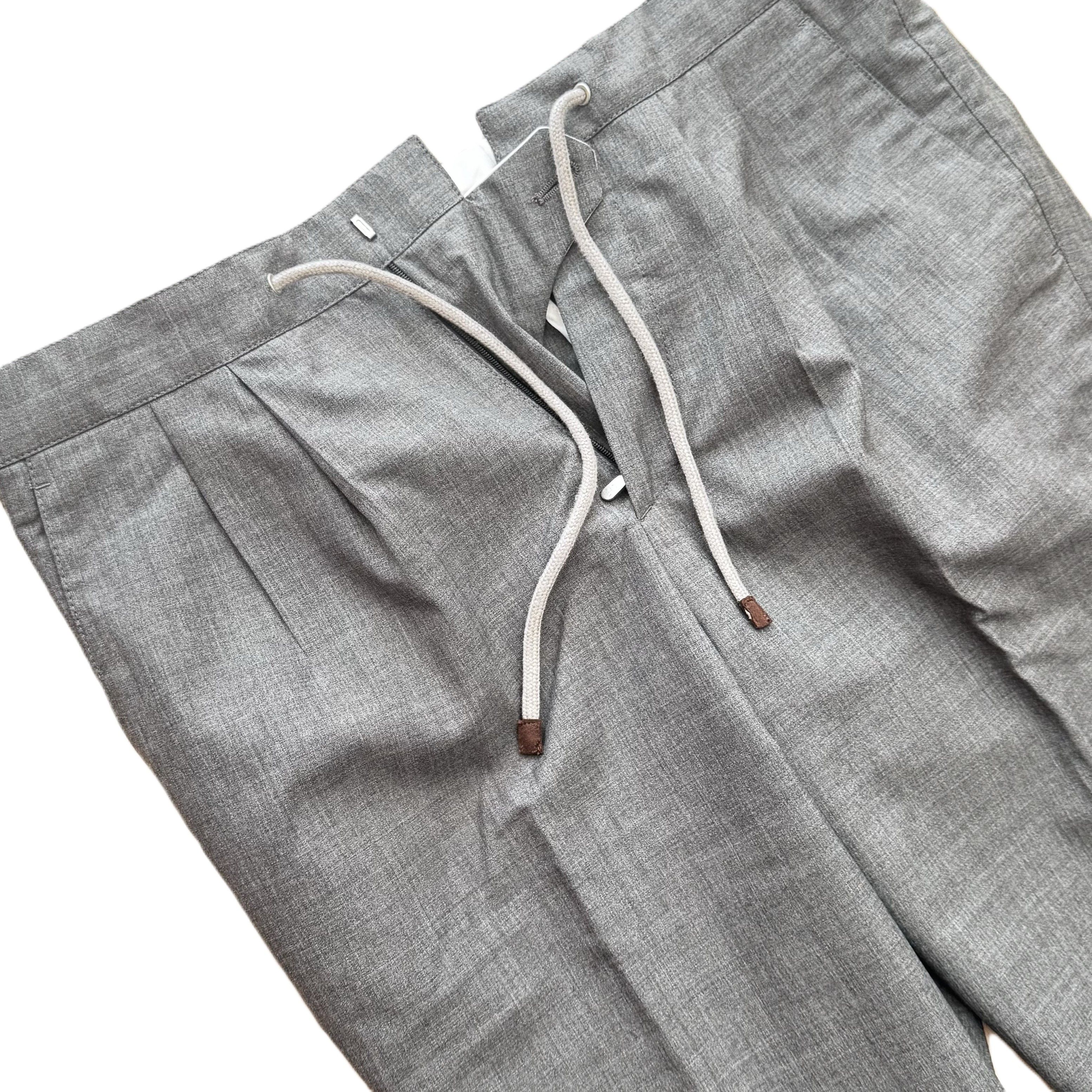 Brunello Cucinelli Lightweight-wool double-pleated joggers Size US 32 / EU 48 - 1 Thumbnail