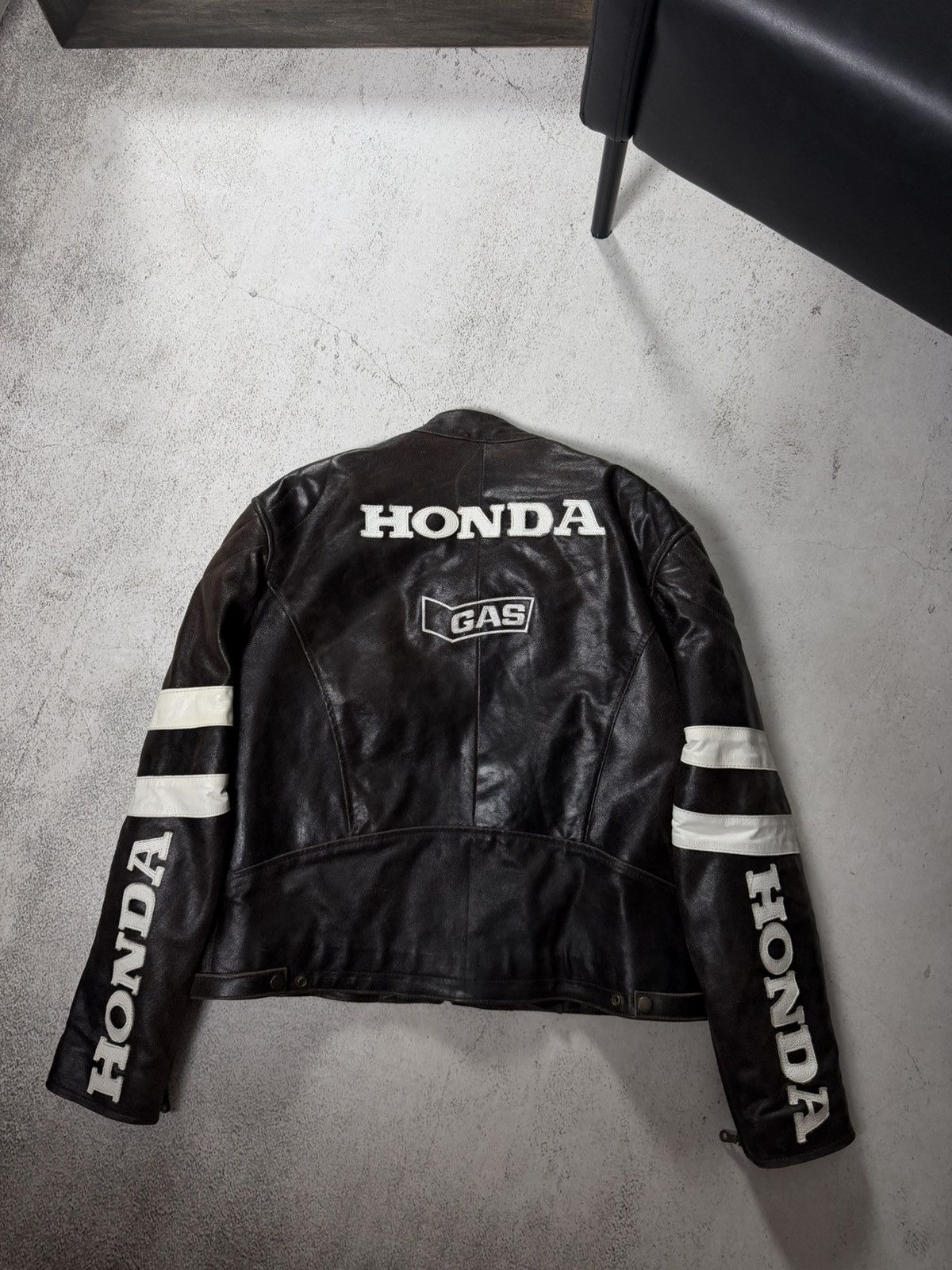 Honda Honda Gas Real Leather Vintage Racing Avantgarde Jacket Size US L / EU 52-54 / 3 - 14 Thumbnail
