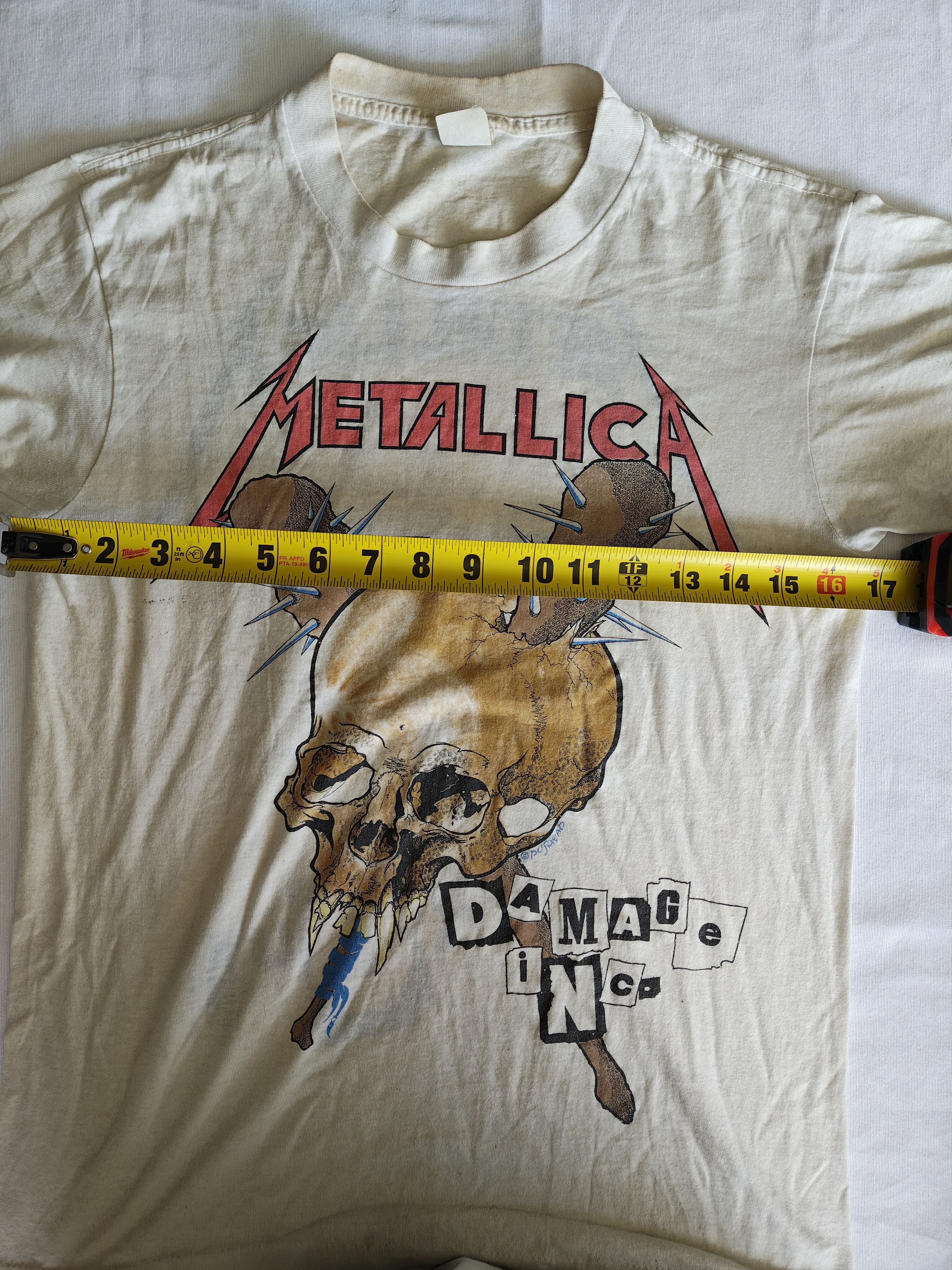 Vintage Vintage 1986 Metallica Damage Inc. Pushead Tour Shirt OG Size US XS / EU 42 / 0 - 8 Thumbnail