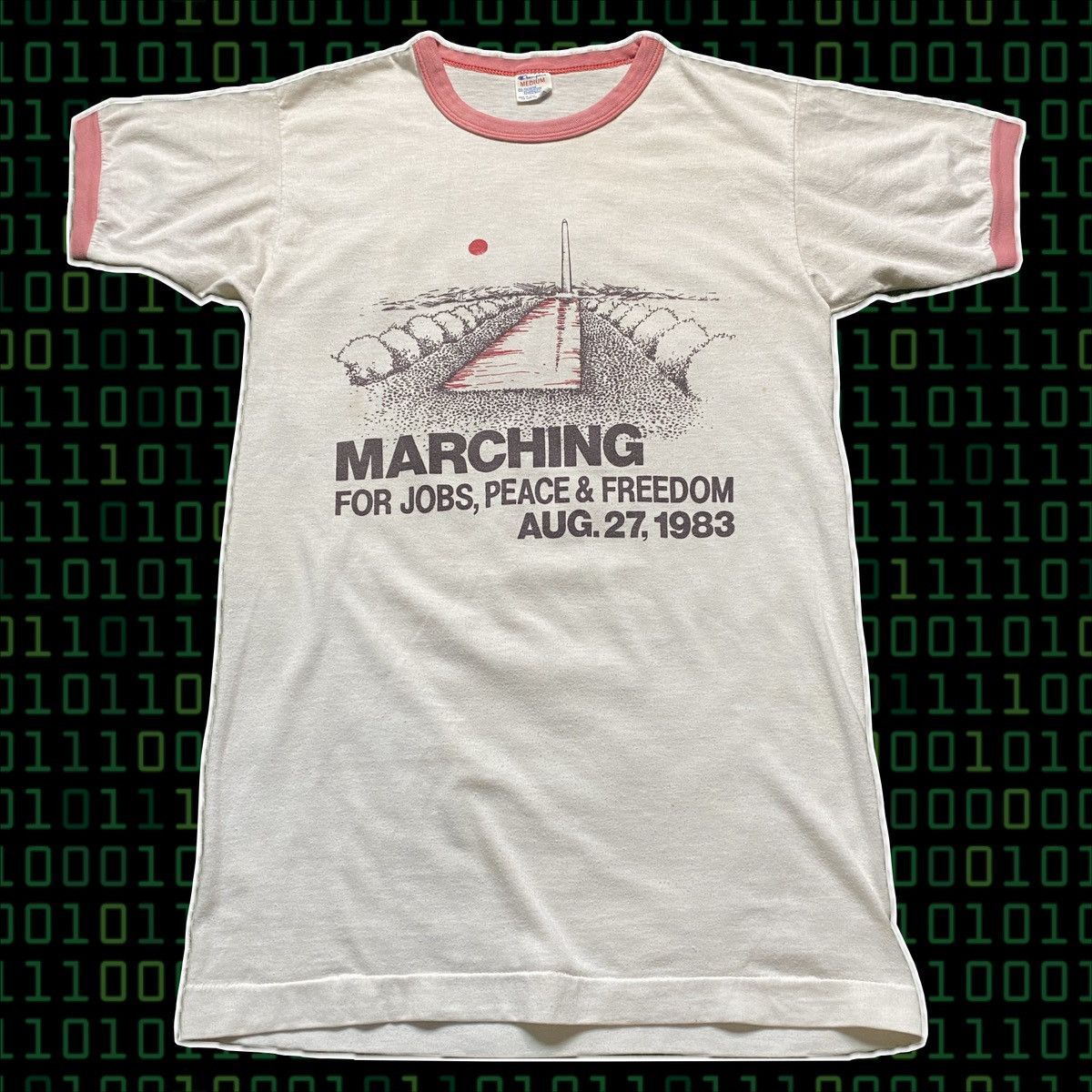 Champion × Vintage 1983 Retro Activist Champion Ringer T-Shirt Medium Size US M / EU 48-50 / 2 - 1 Thumbnail